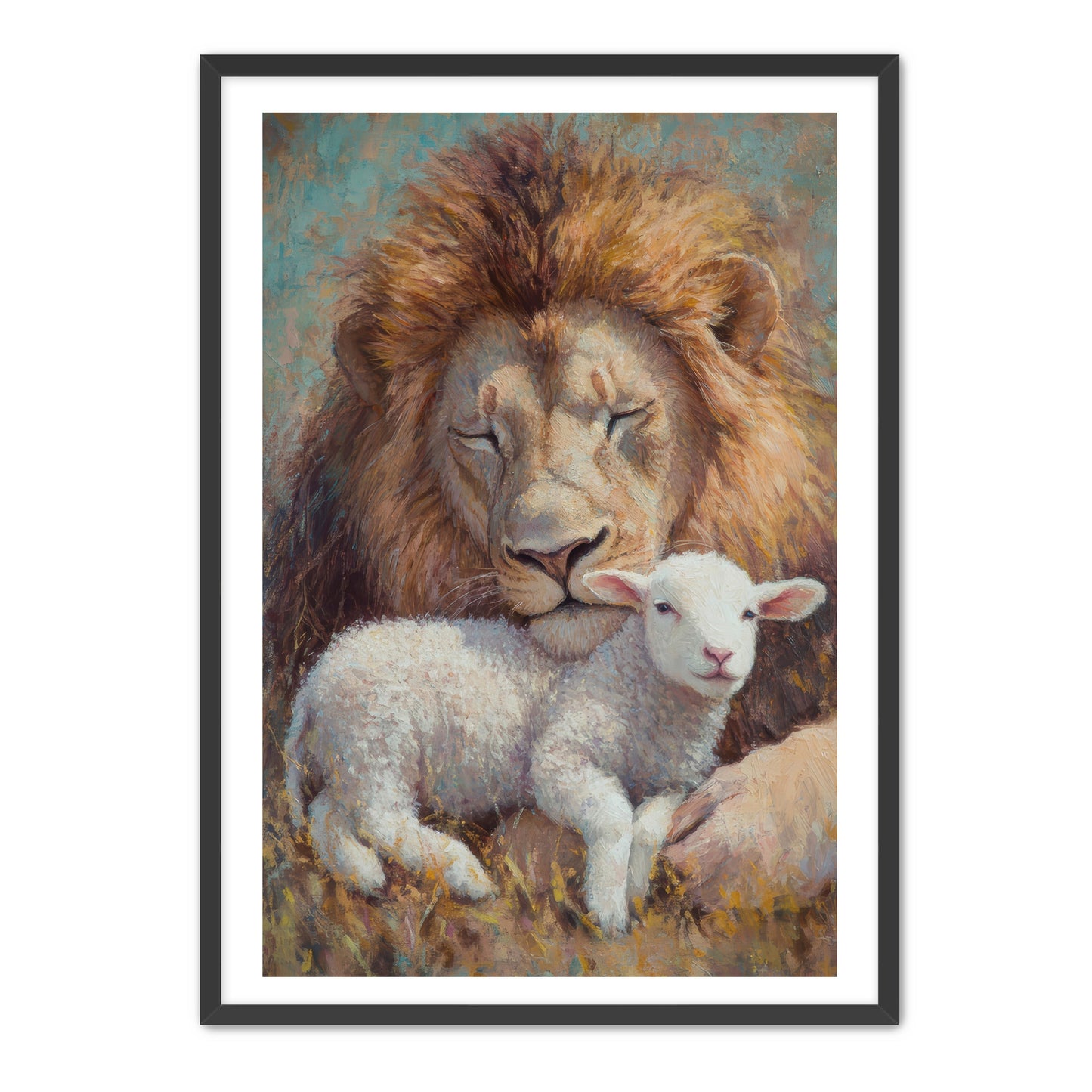 Lion Protecting Lamb
