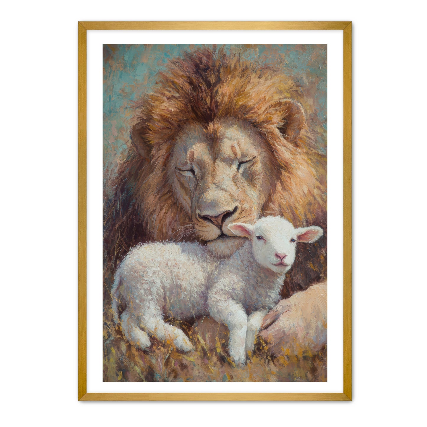 Lion Protecting Lamb