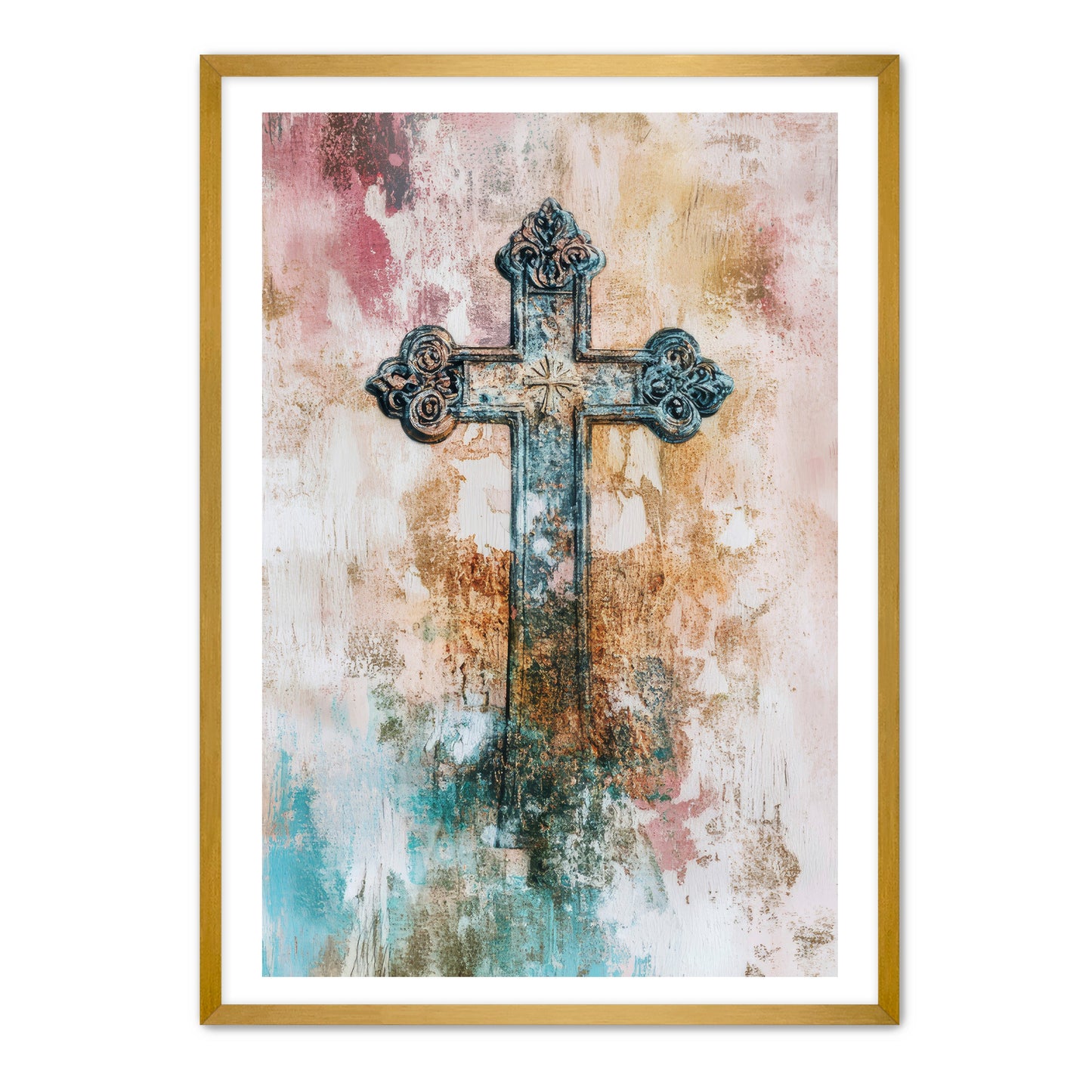 Metal Style Cross Print