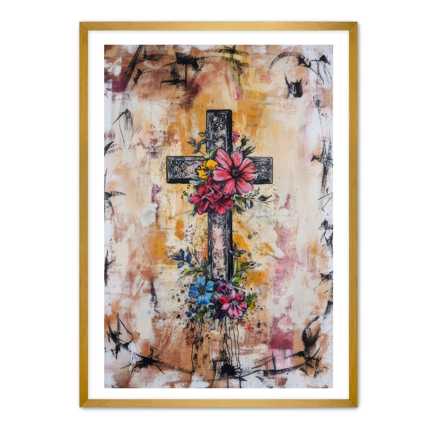 Modern Boho Print of Cross