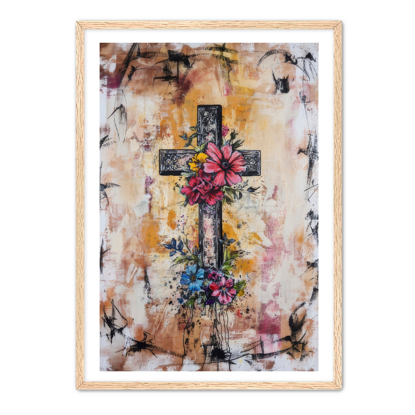 Modern Boho Print of Cross