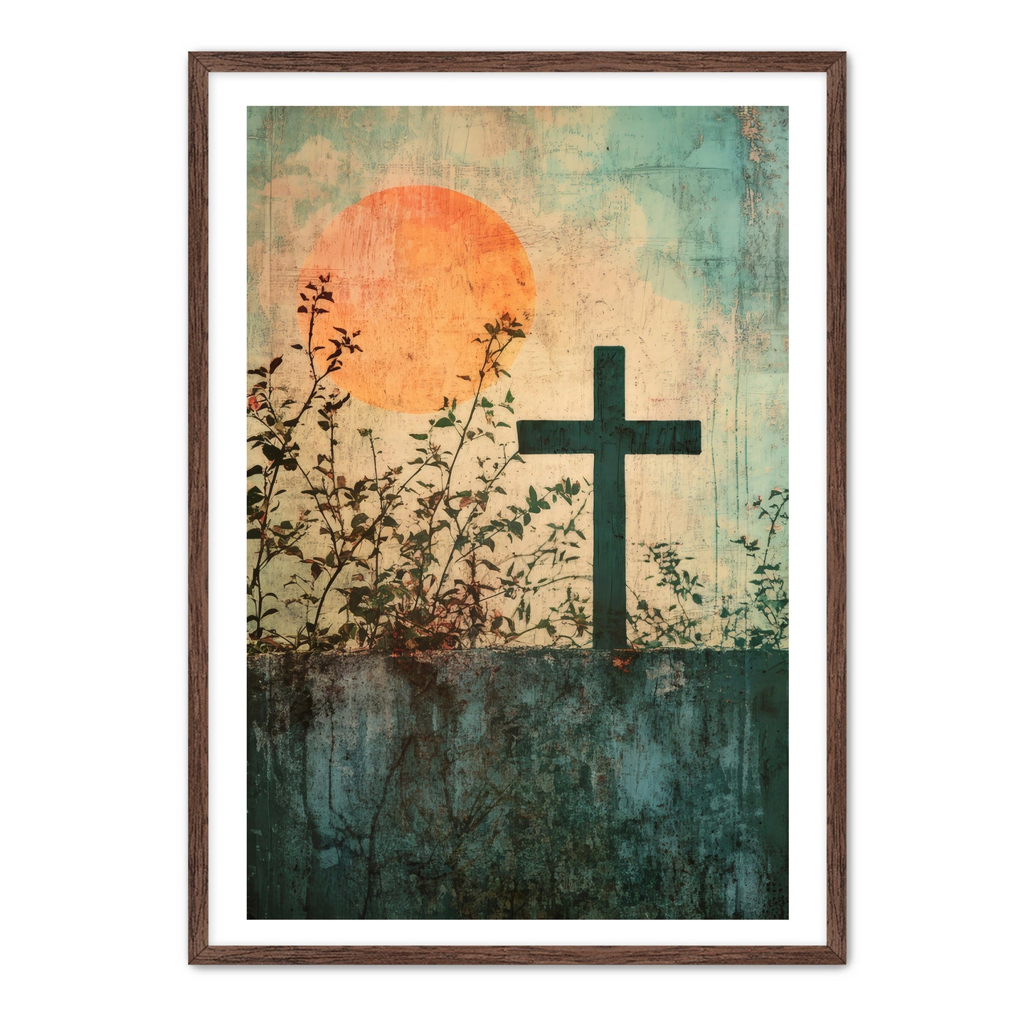 Modern Christian Cross Art Print