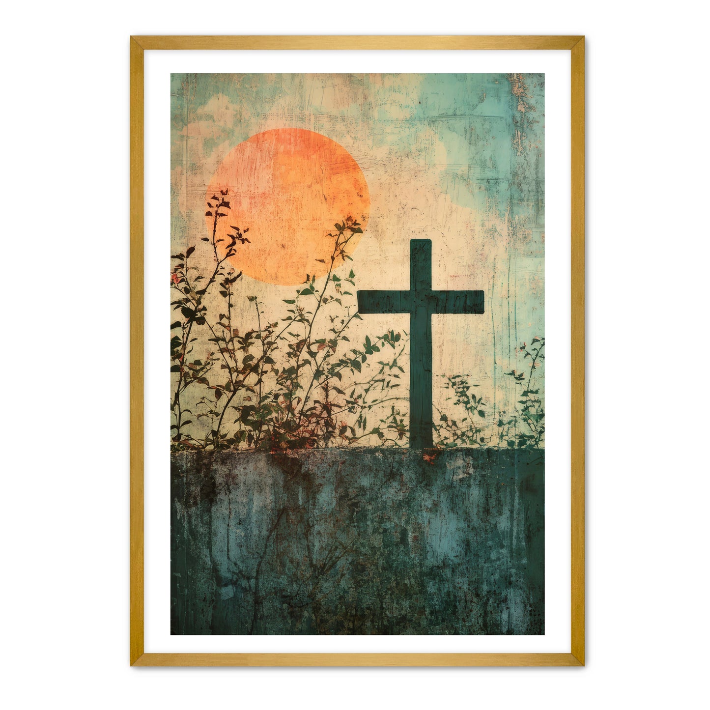 Modern Christian Cross Art Print