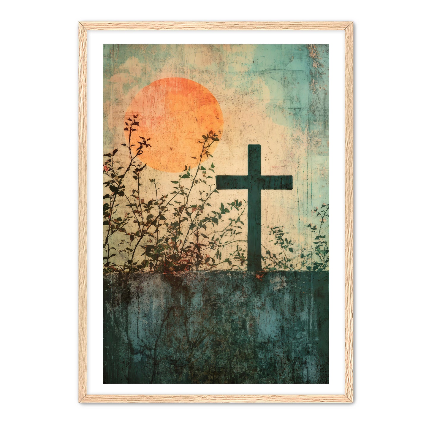 Modern Christian Cross Art Print