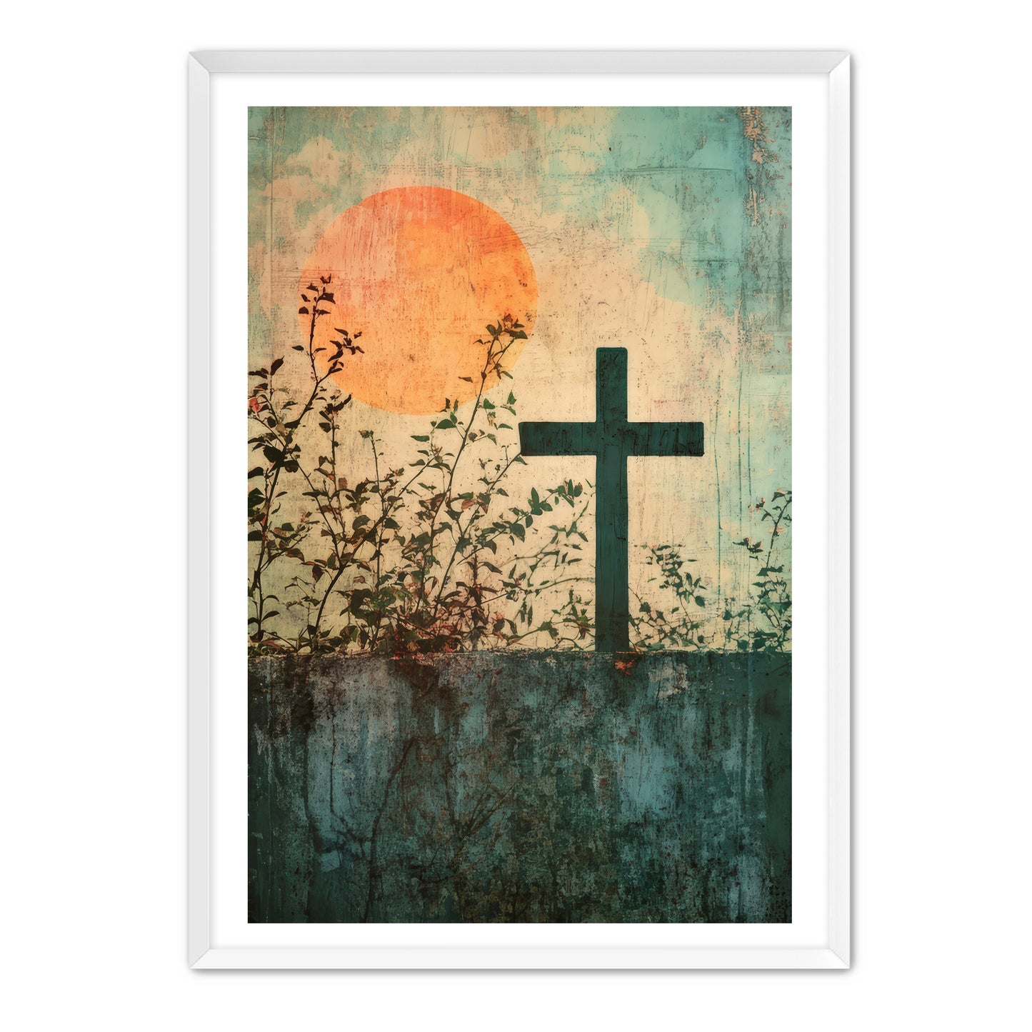 Modern Christian Cross Art Print