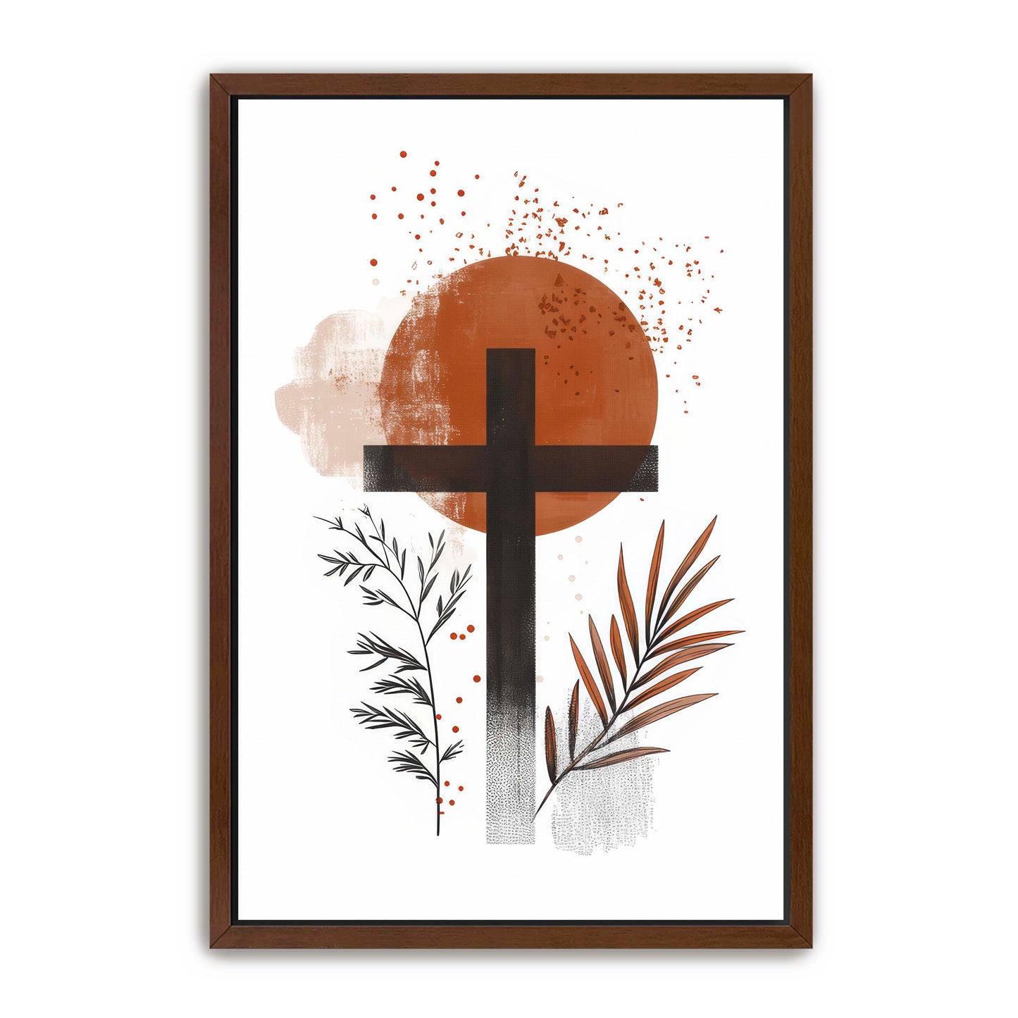 Modern Cross Print Orange Sun