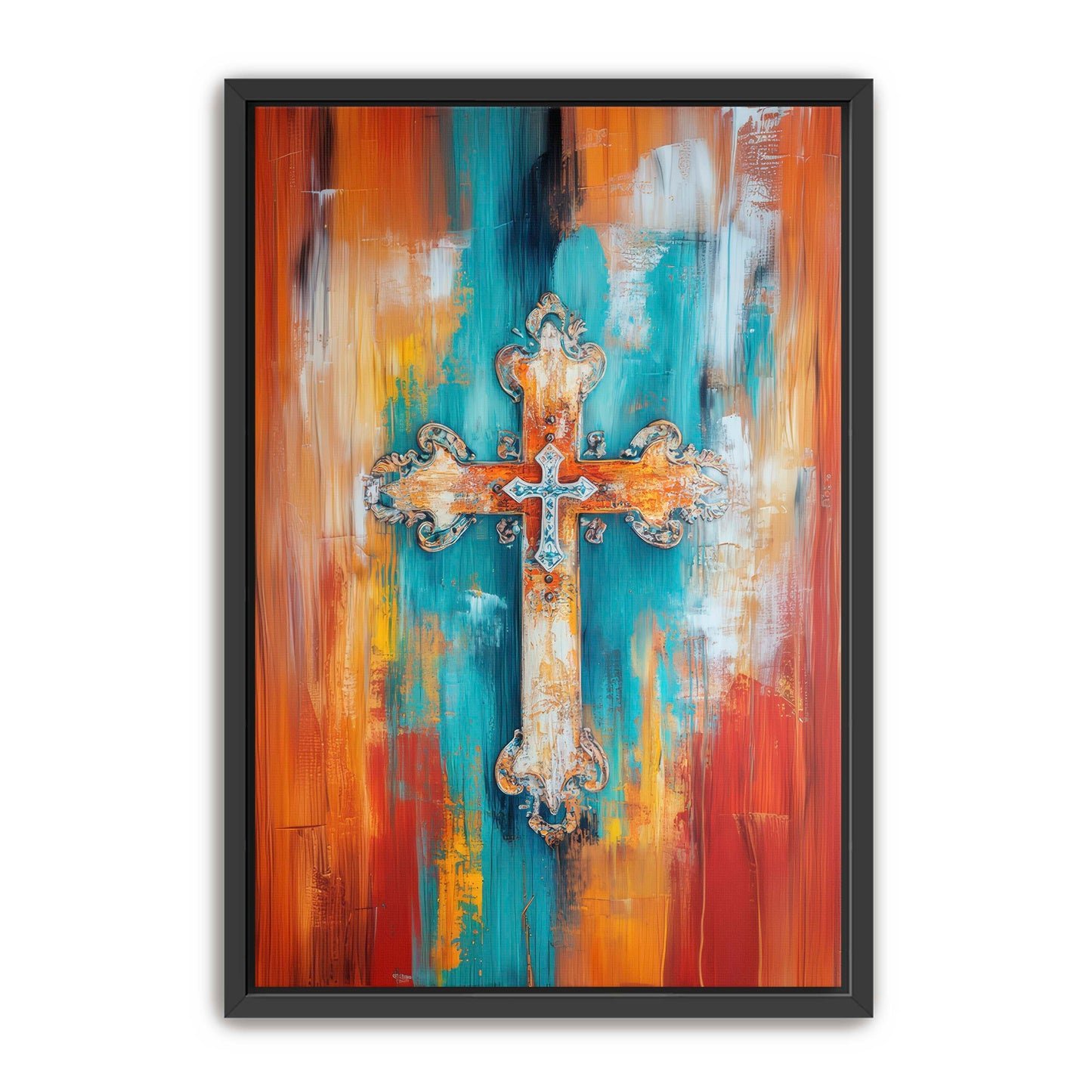 Multicolor Art Print of Cross