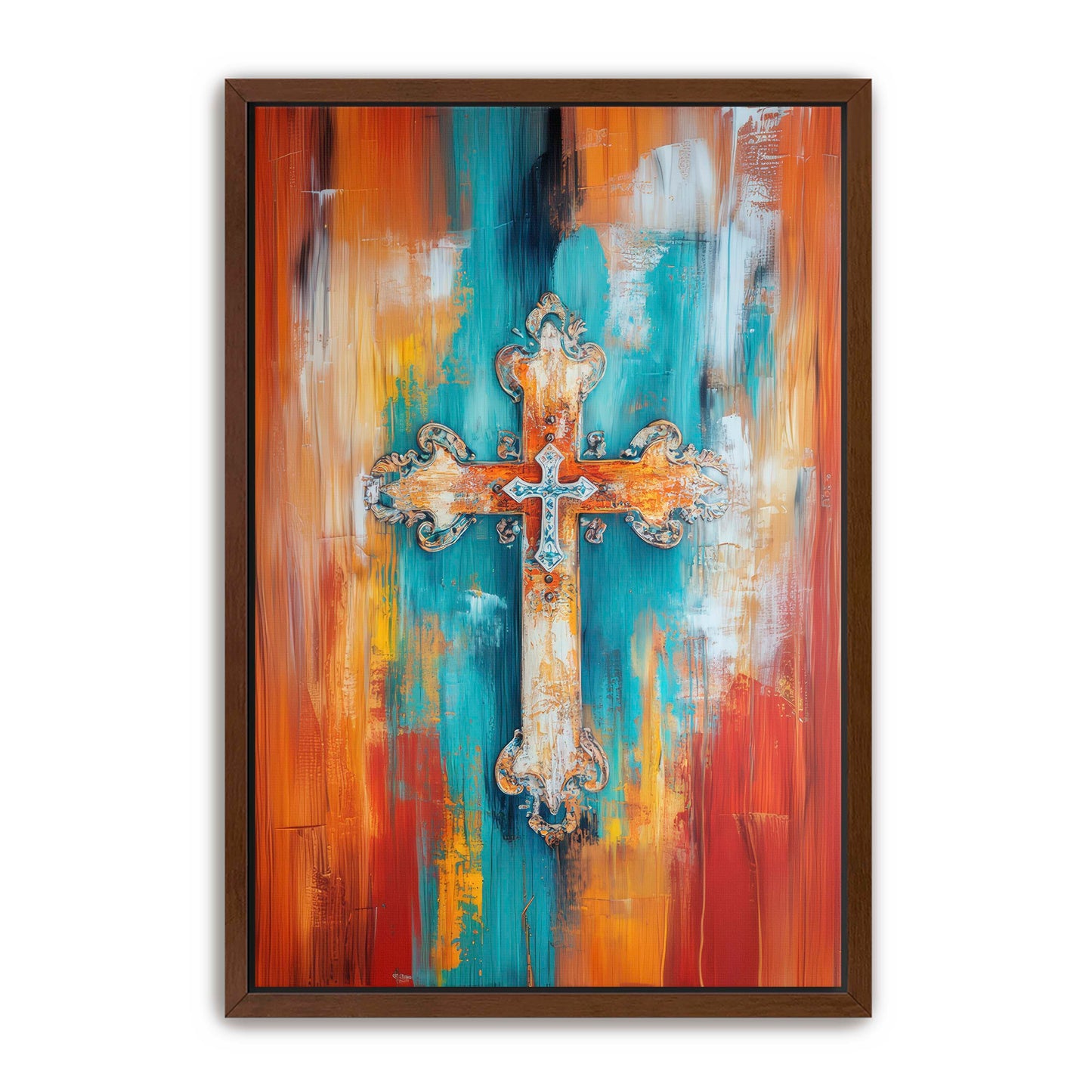 Multicolor Art Print of Cross