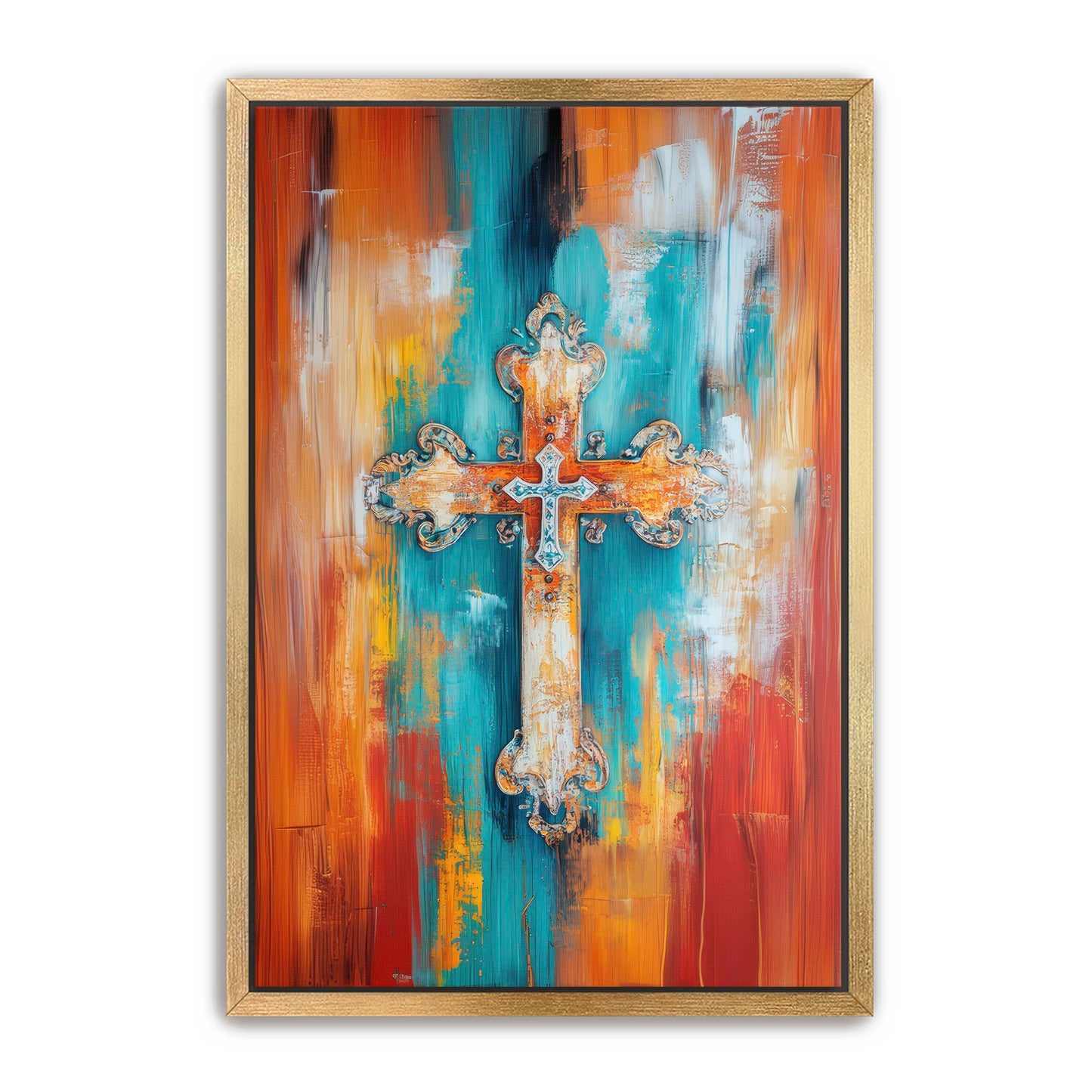 Multicolor Art Print of Cross