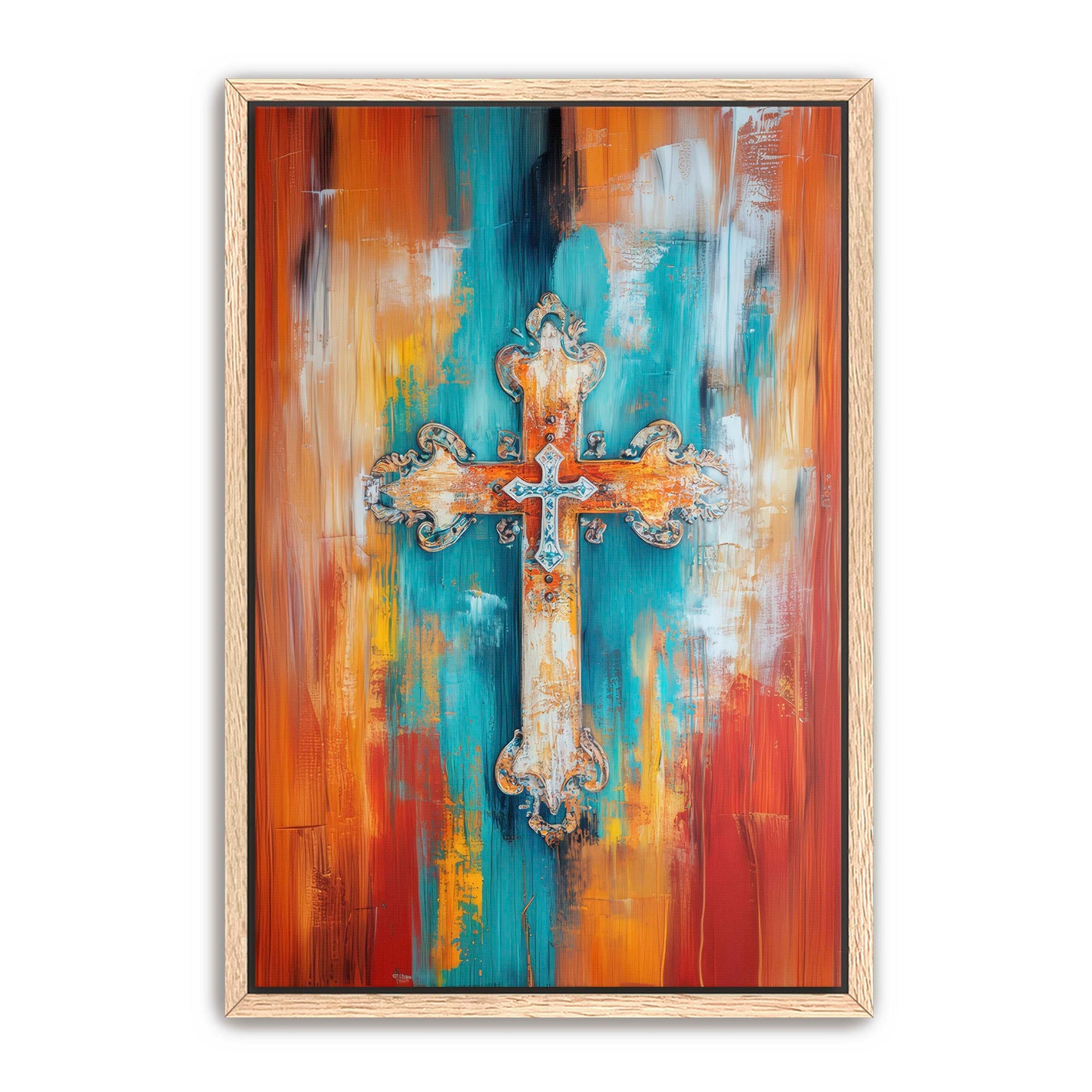Multicolor Art Print of Cross