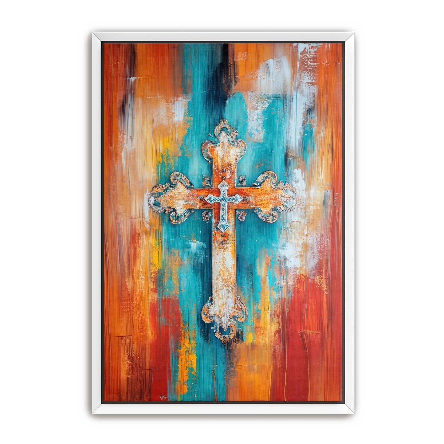 Multicolor Art Print of Cross