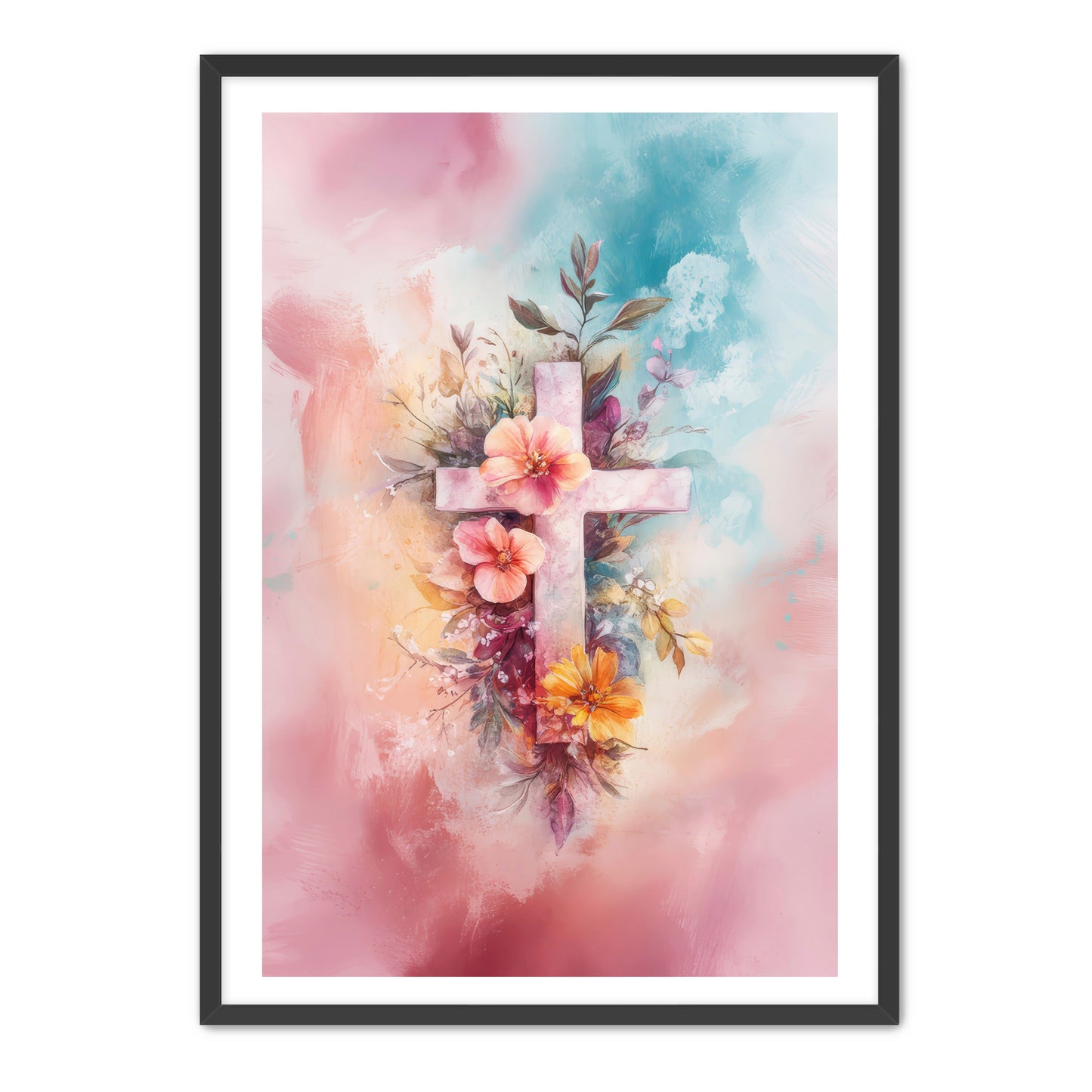 Pink Art Print with Watercolor