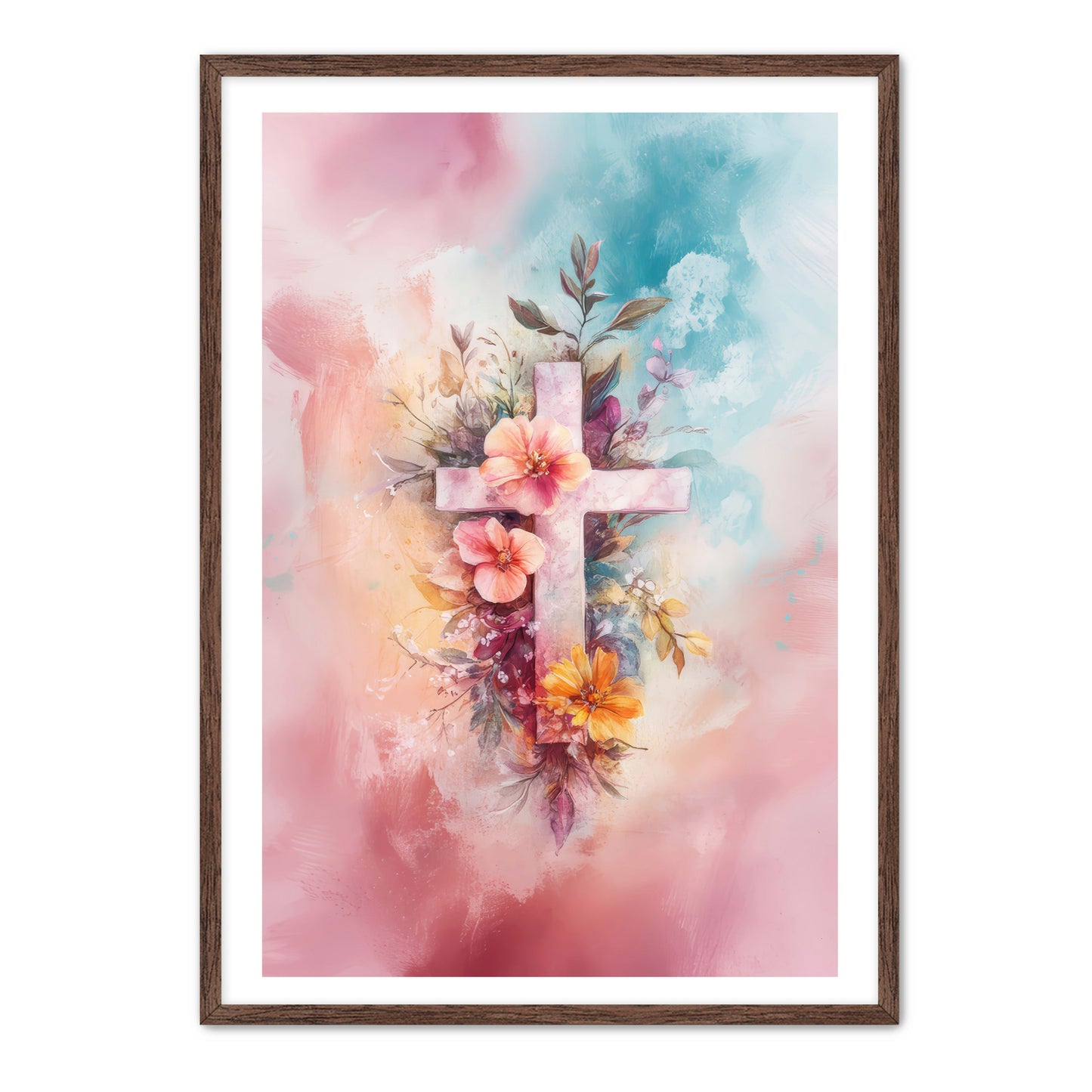 Pink Art Print with Watercolor