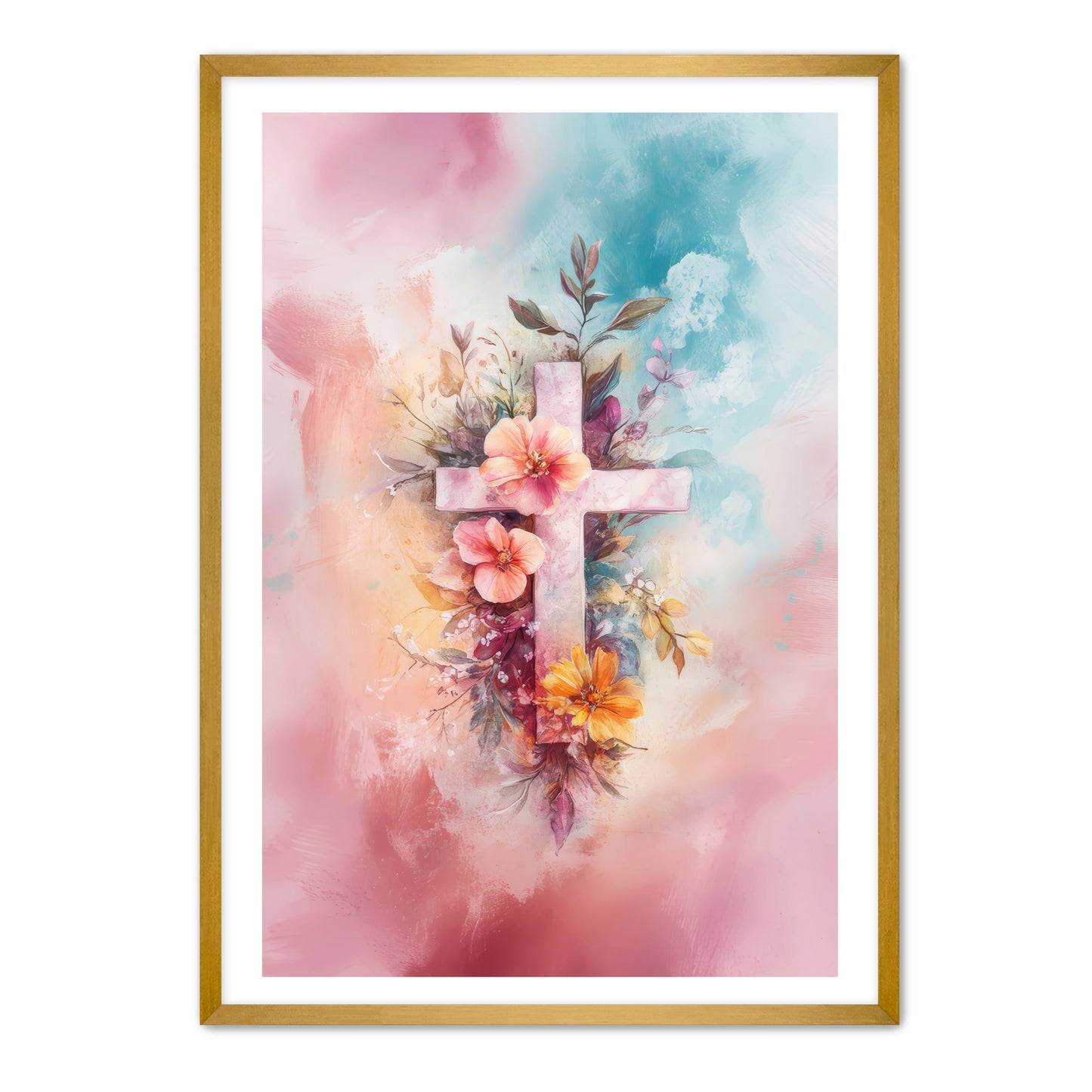 Pink Art Print with Watercolor