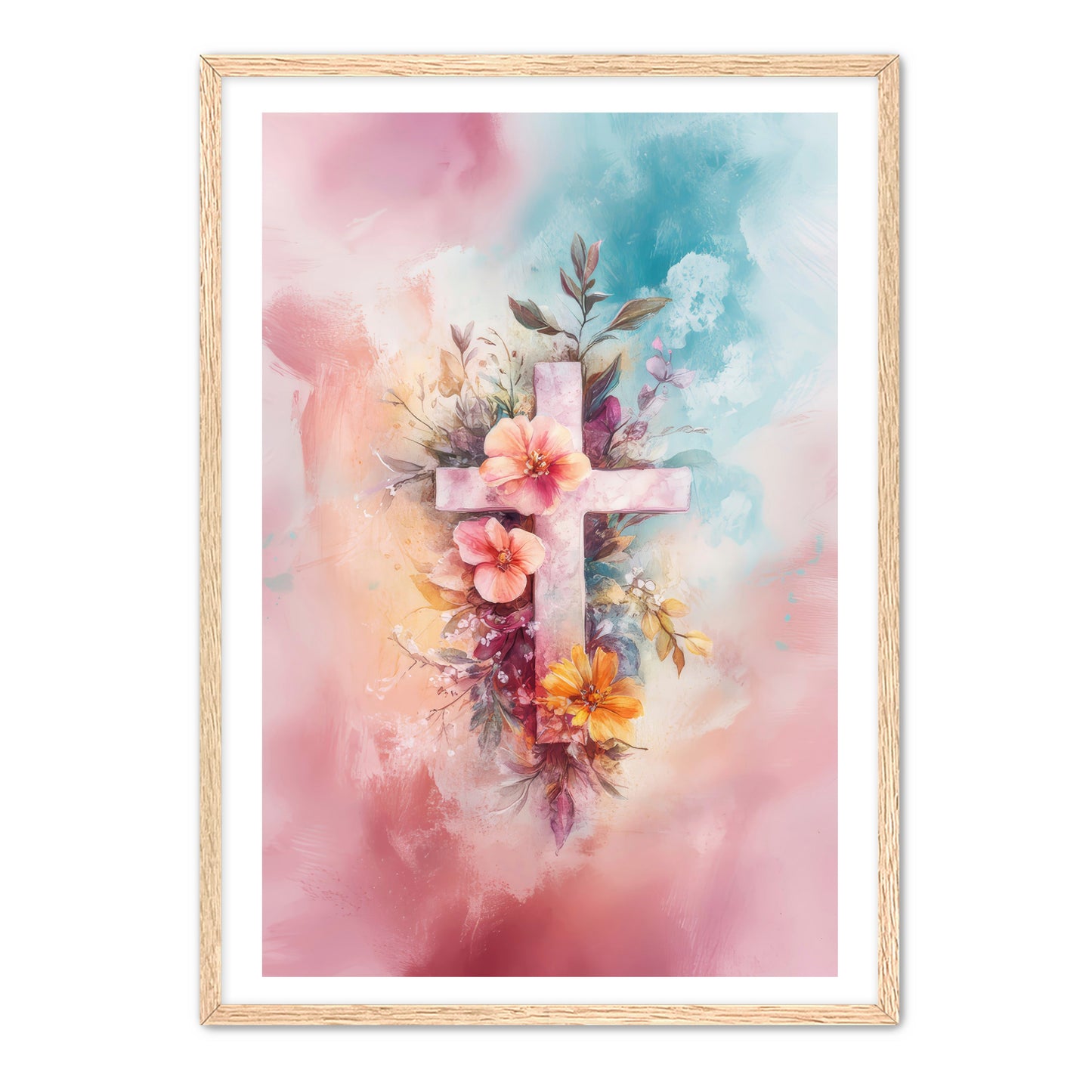 Pink Art Print with Watercolor