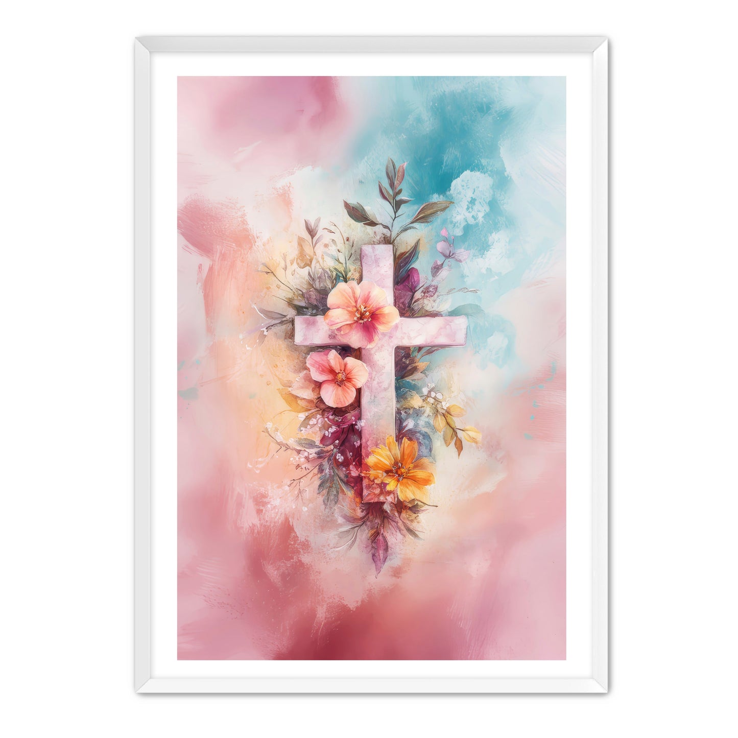 Pink Art Print with Watercolor