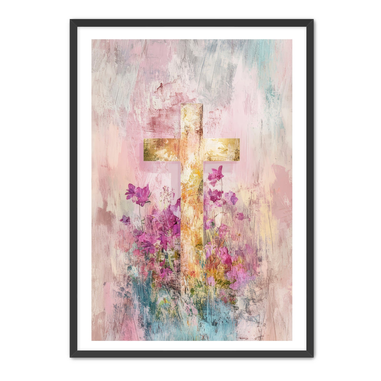 Pink Faded Cross Print