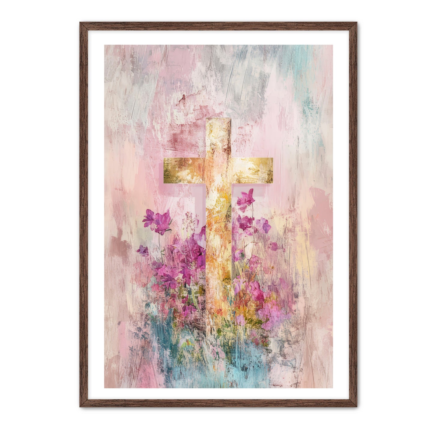 Pink Faded Cross Print