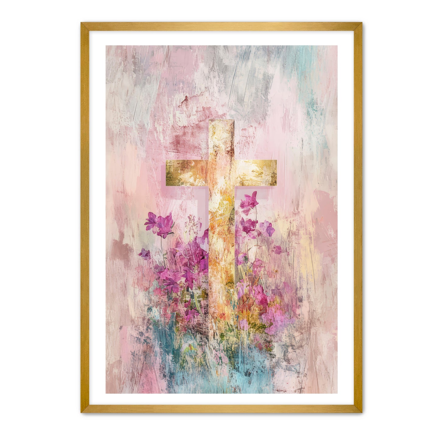 Pink Faded Cross Print