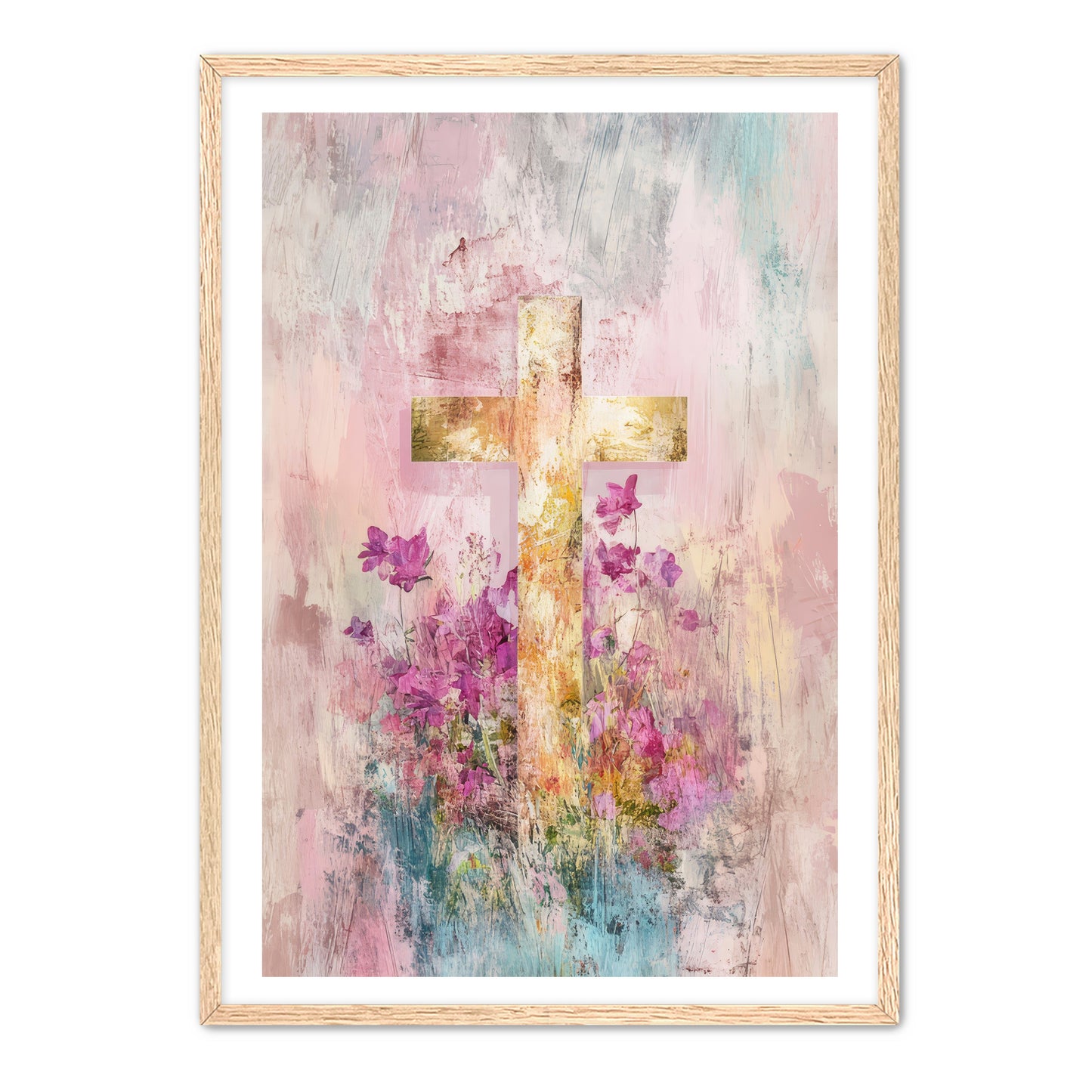 Pink Faded Cross Print