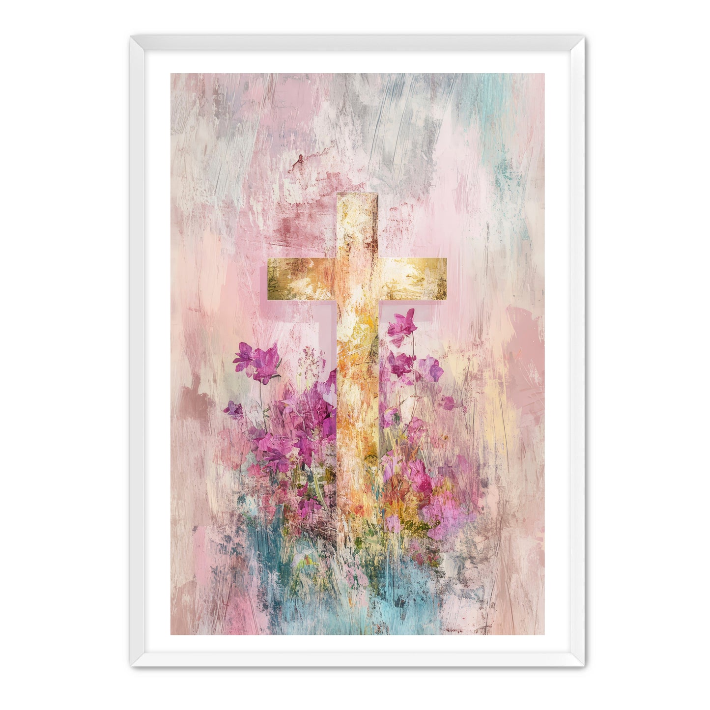 Pink Faded Cross Print
