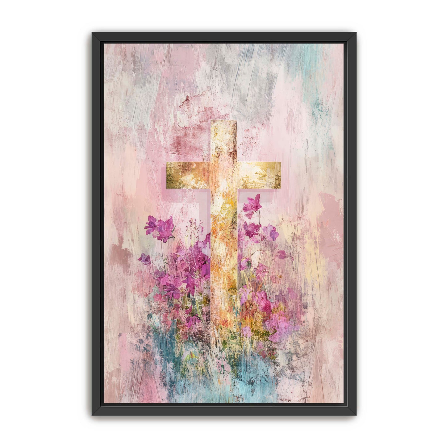 Pink Faded Cross Print