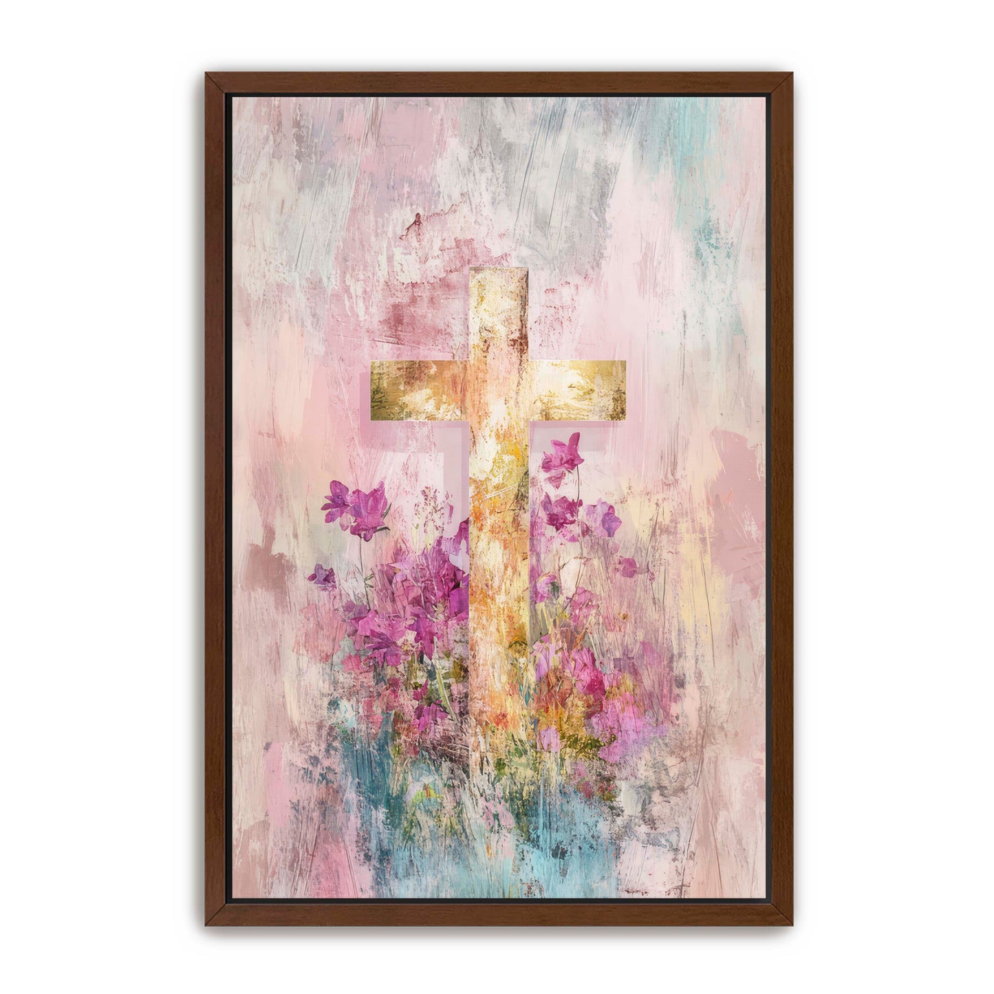 Pink Faded Cross Print