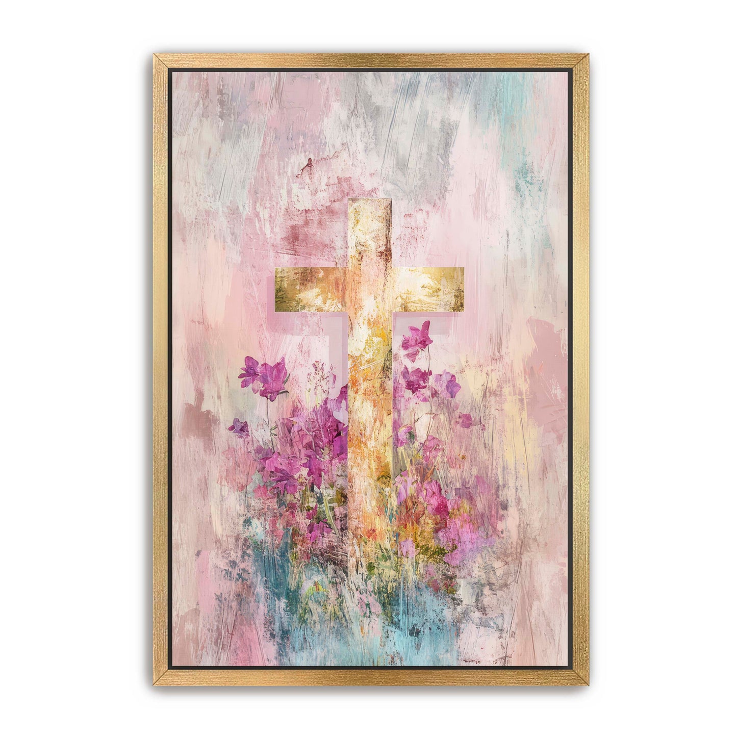 Pink Faded Cross Print