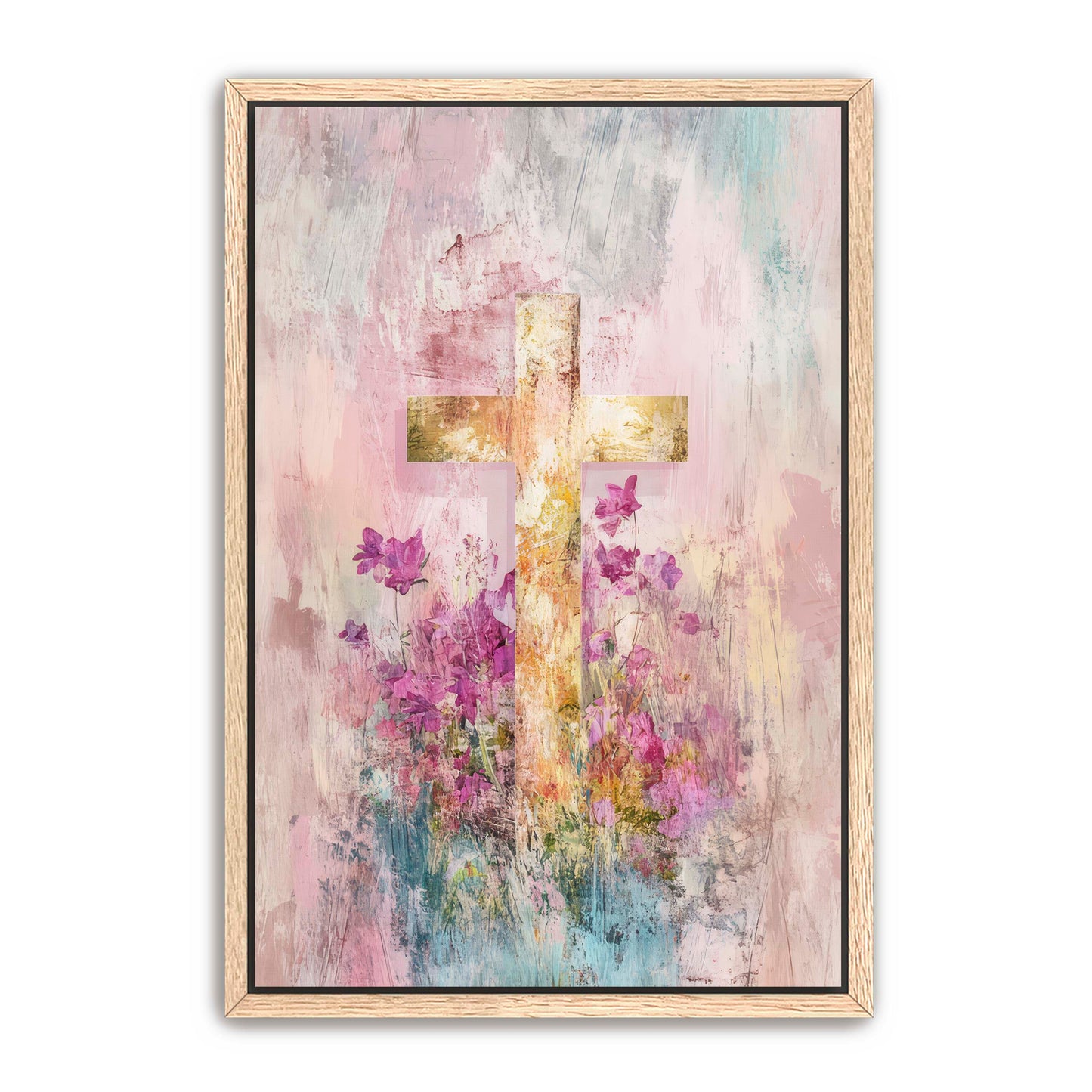 Pink Faded Cross Print