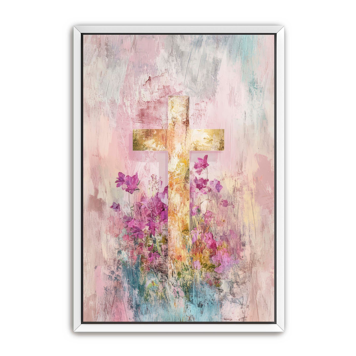 Pink Faded Cross Print
