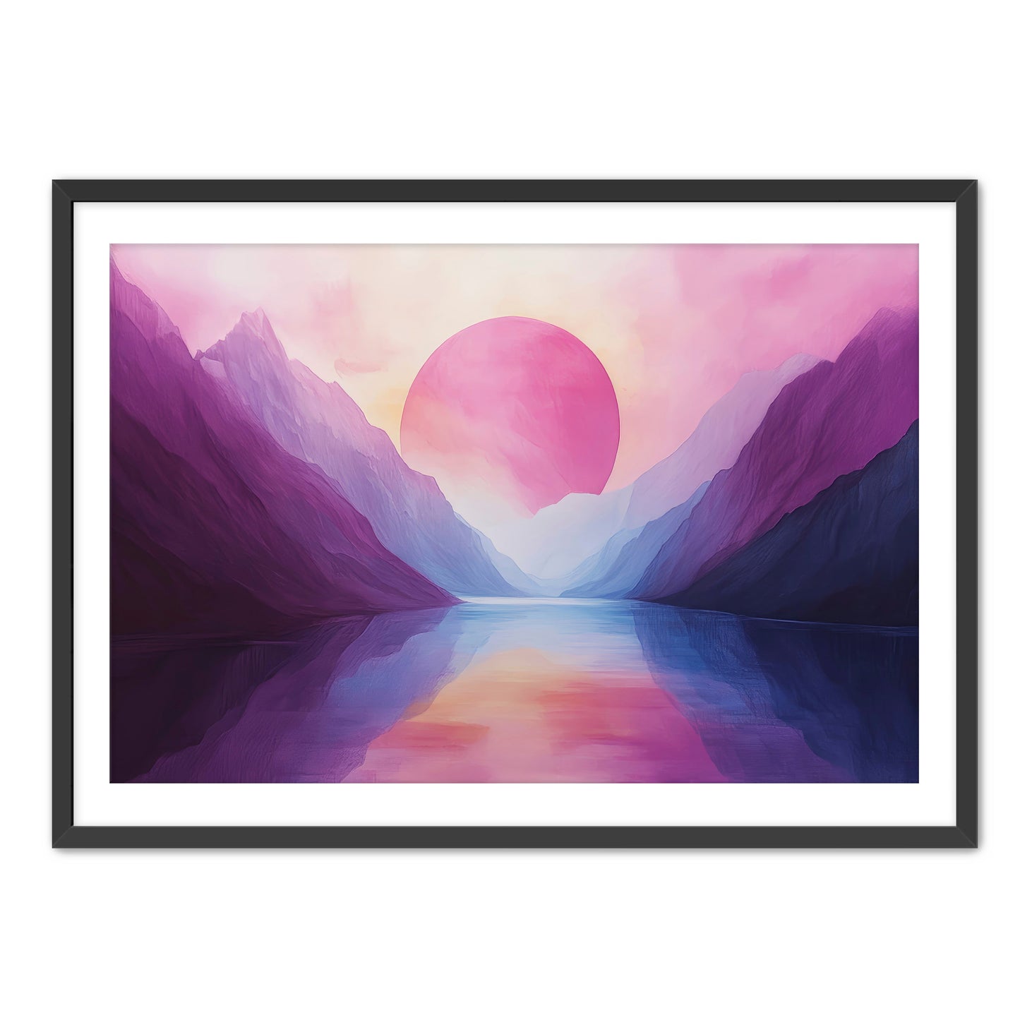 Purple Sunset in Mountains Art