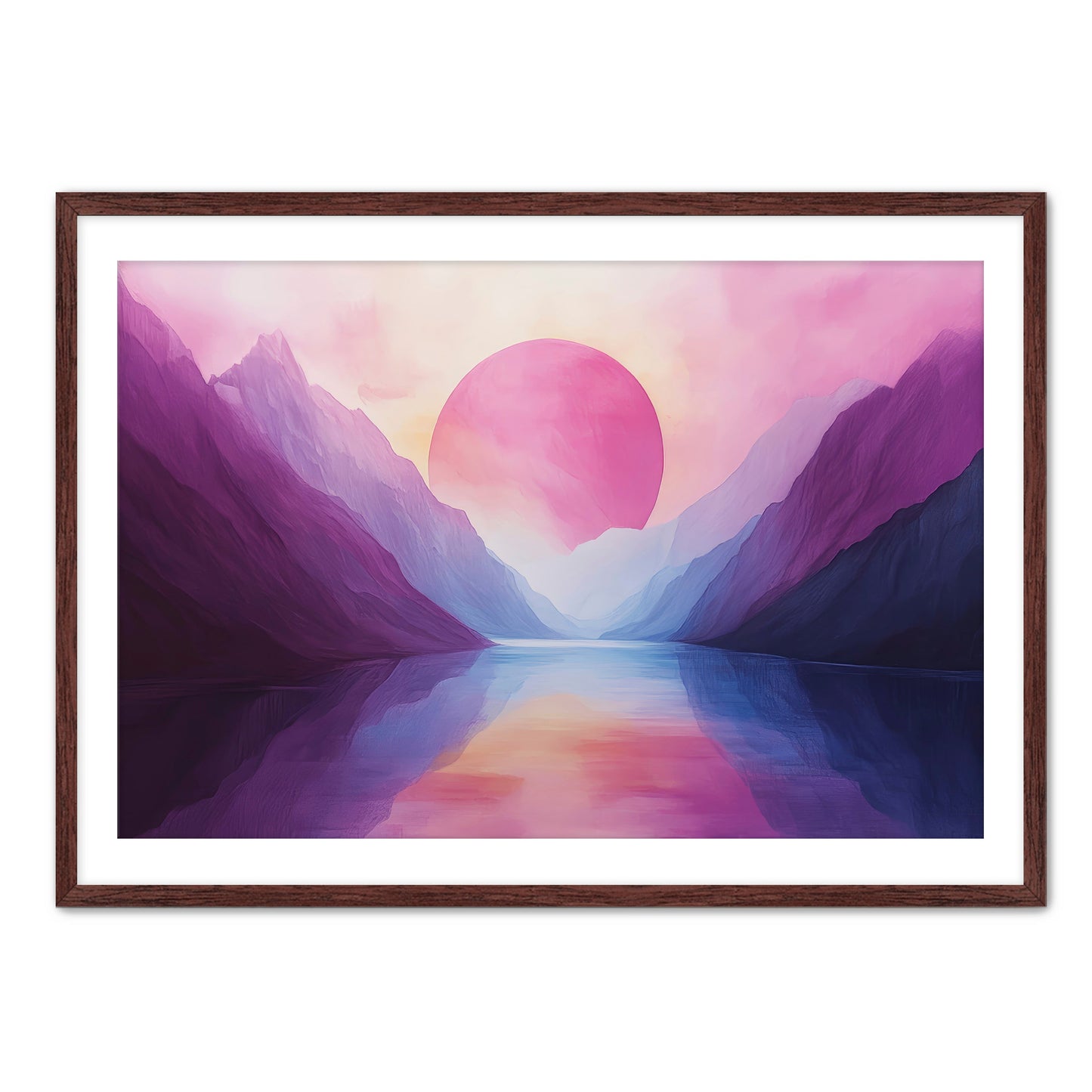 Purple Sunset in Mountains Art