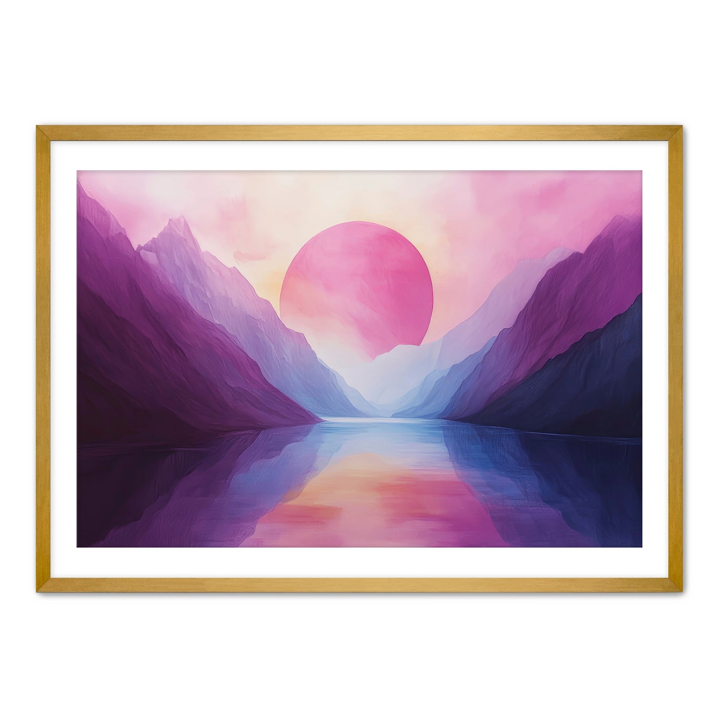 Purple Sunset in Mountains Art