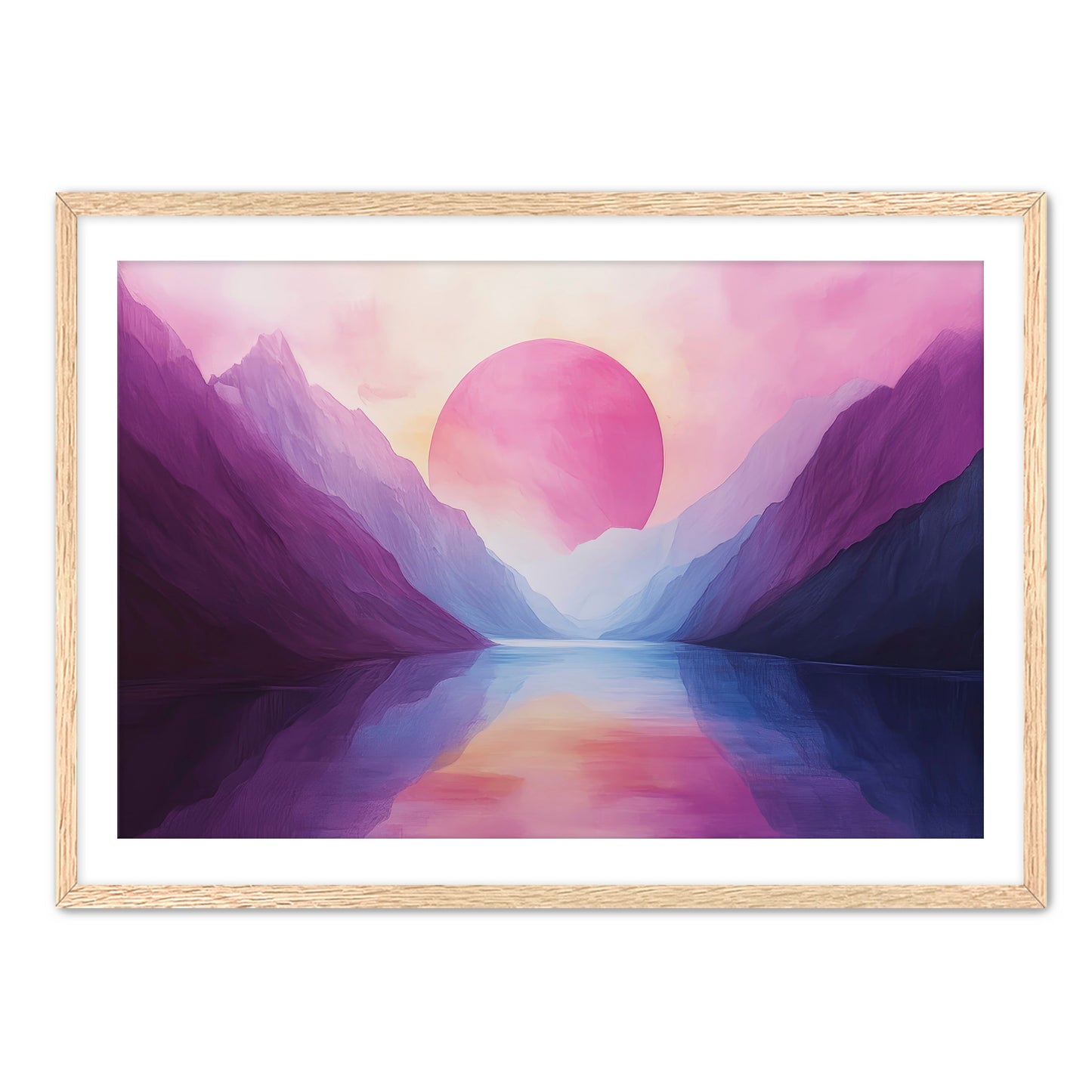 Purple Sunset in Mountains Art