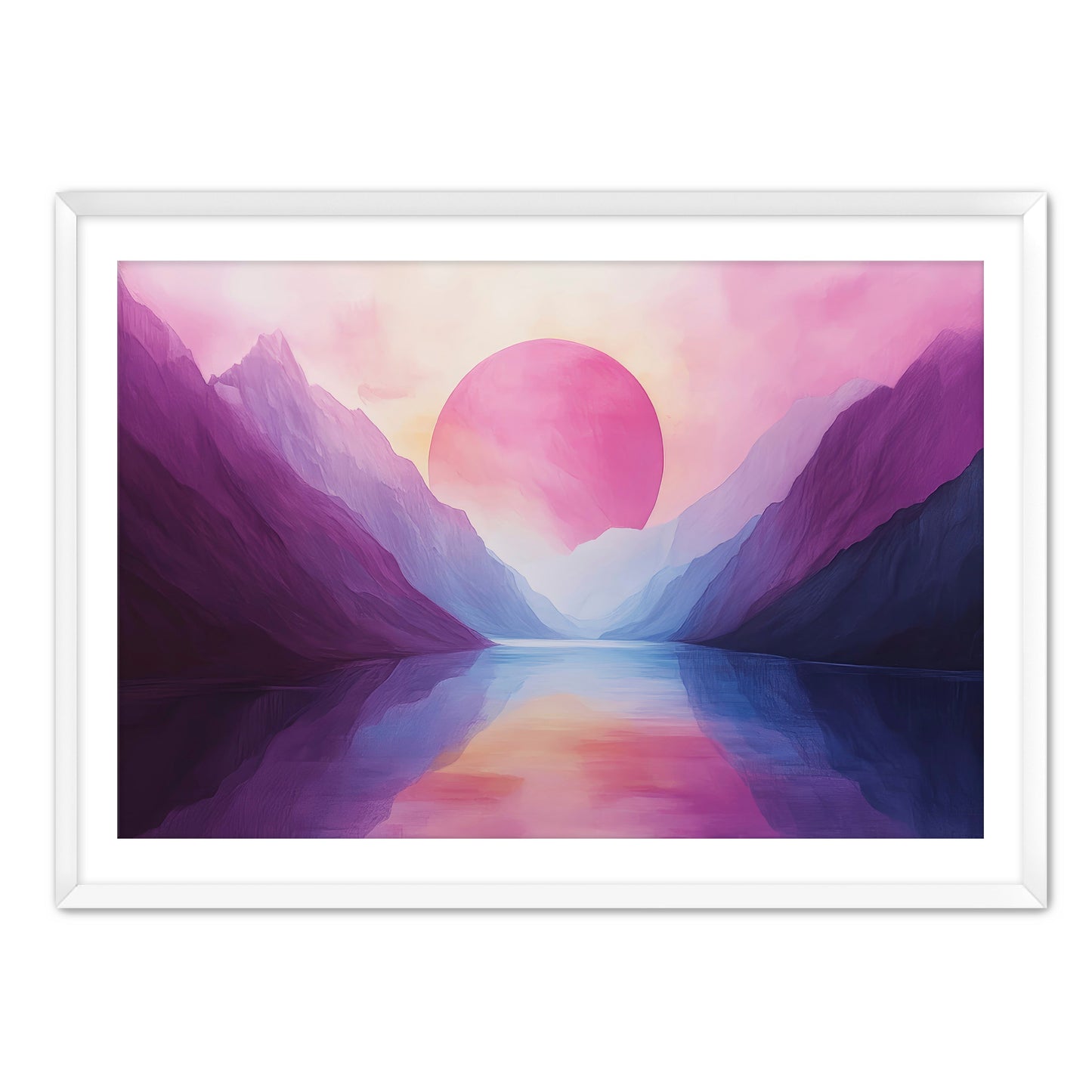 Purple Sunset in Mountains Art