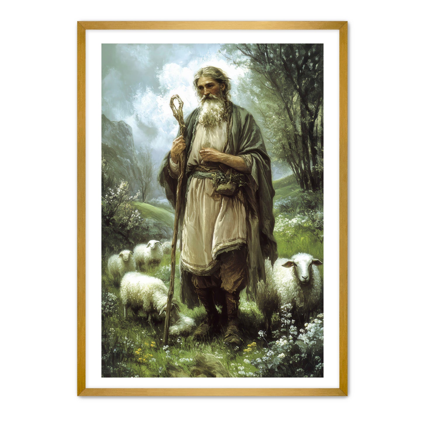 Shepherd and Lambs