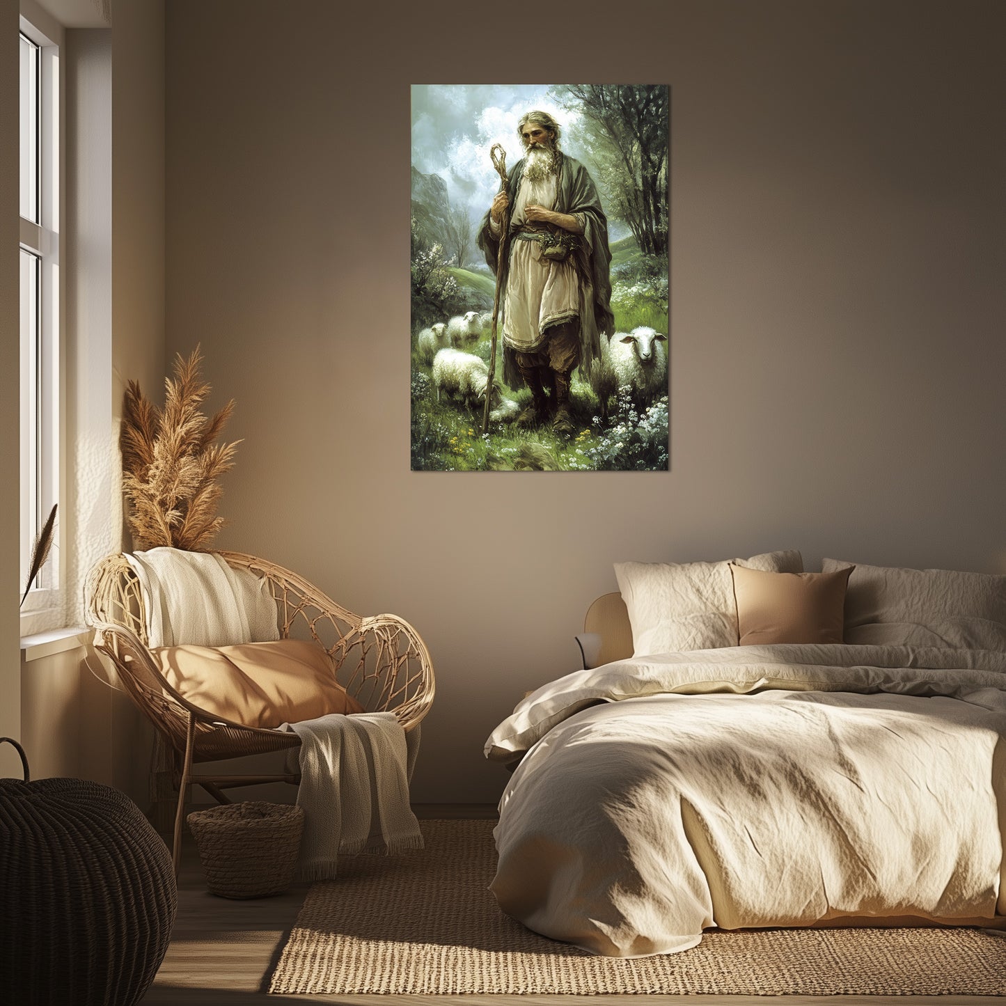 Shepherd and Lambs