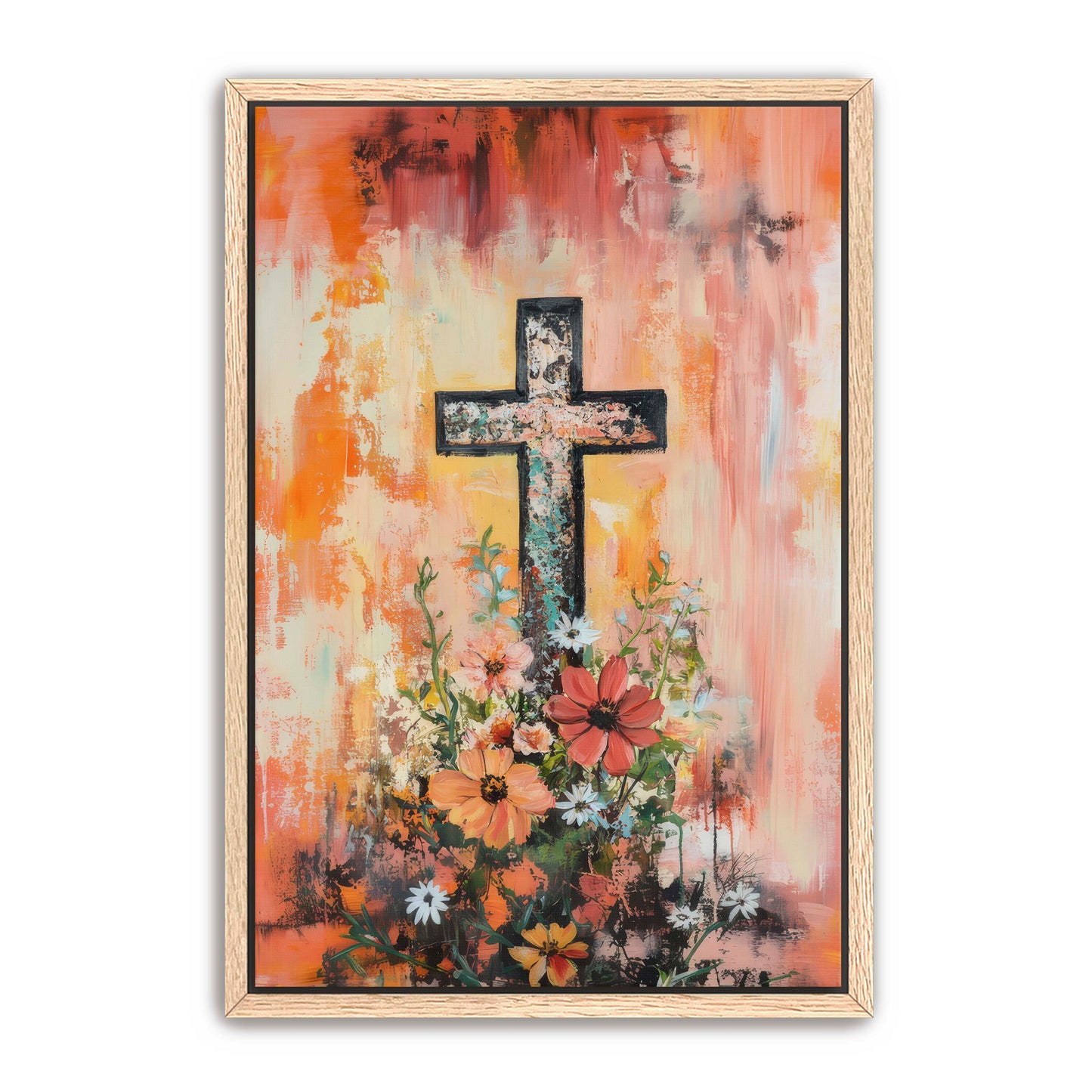 Simple Cross and Flowers