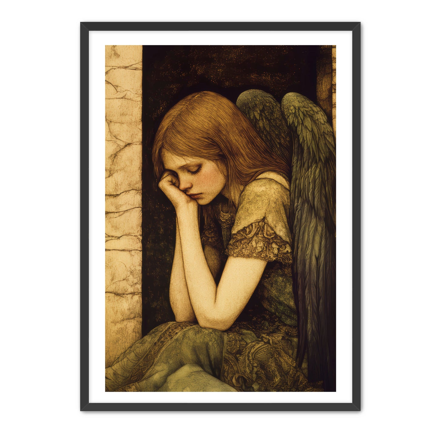 Thoughtful Angel Painting
