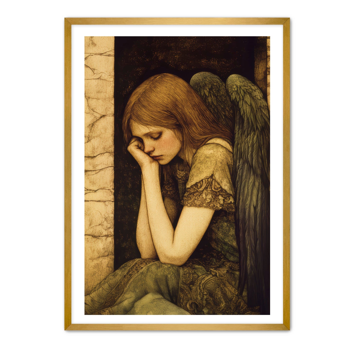 Thoughtful Angel Painting