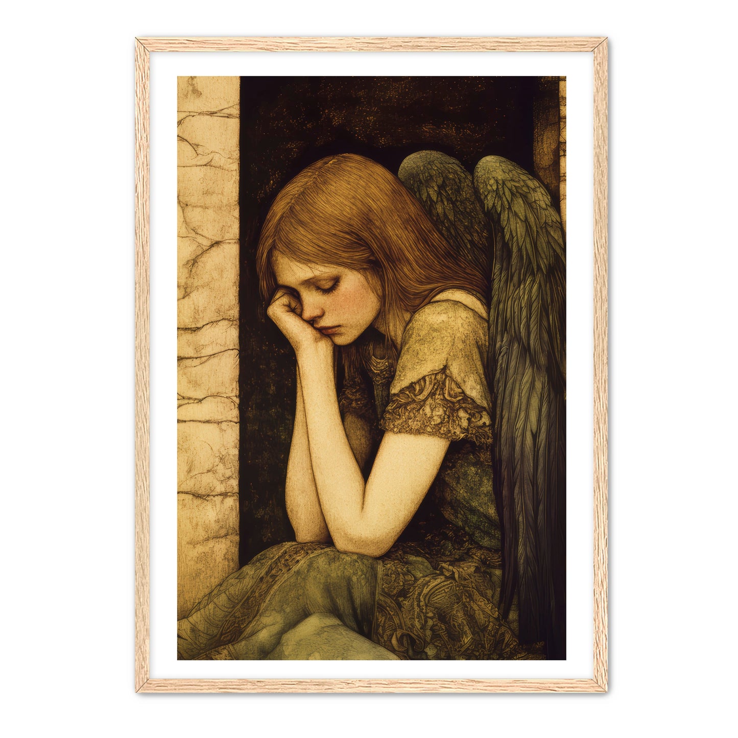 Thoughtful Angel Painting