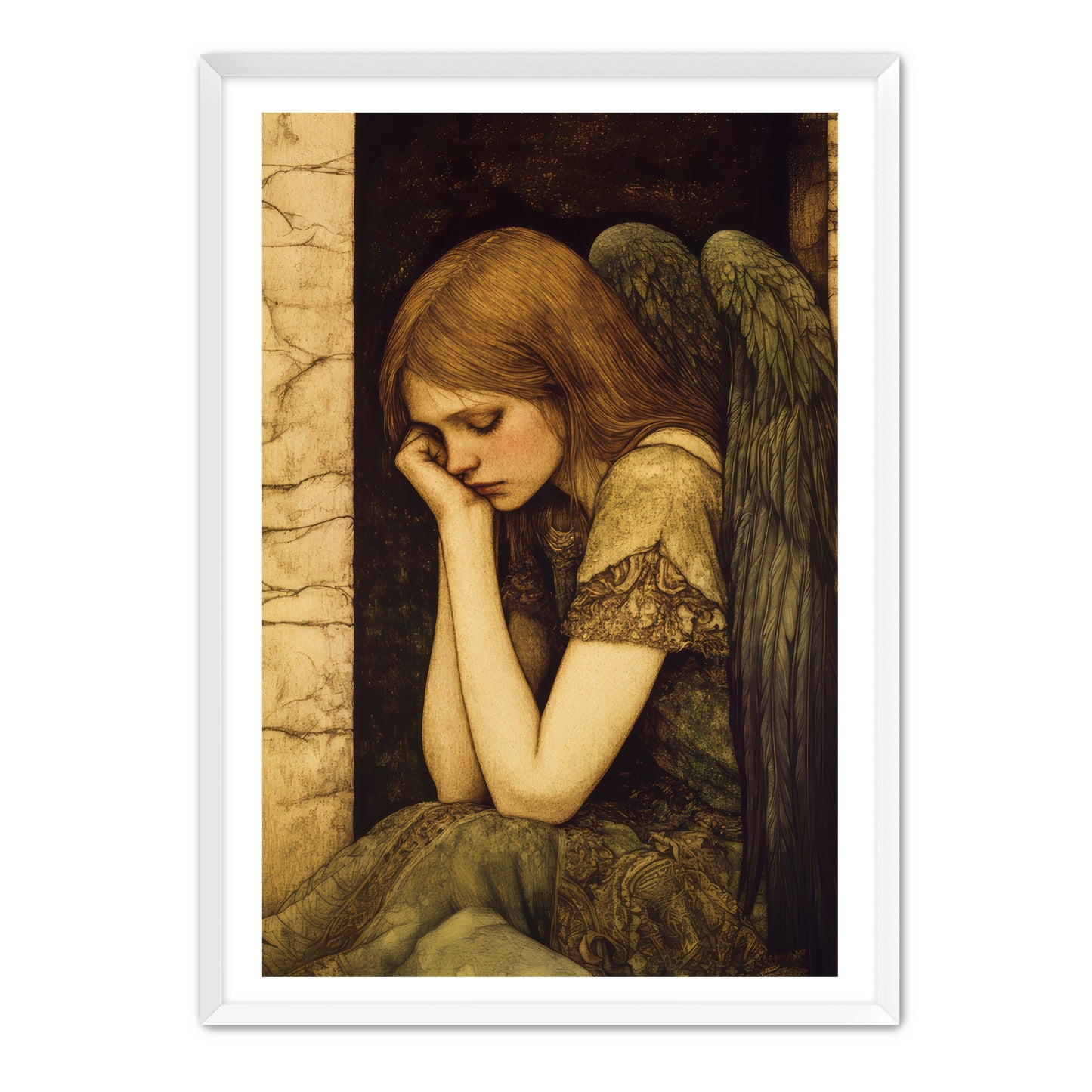 Thoughtful Angel Painting