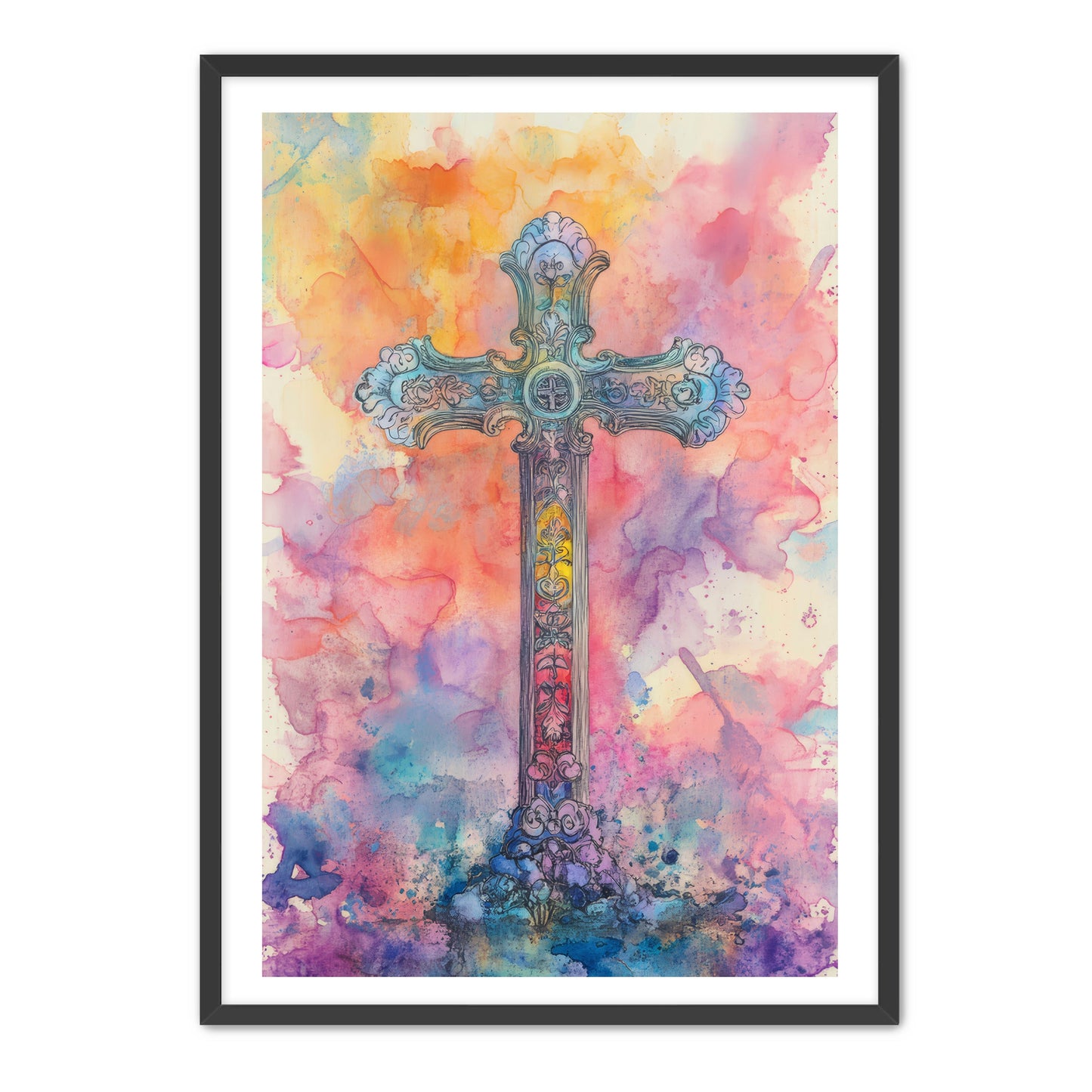 Watercolor Cross Painting