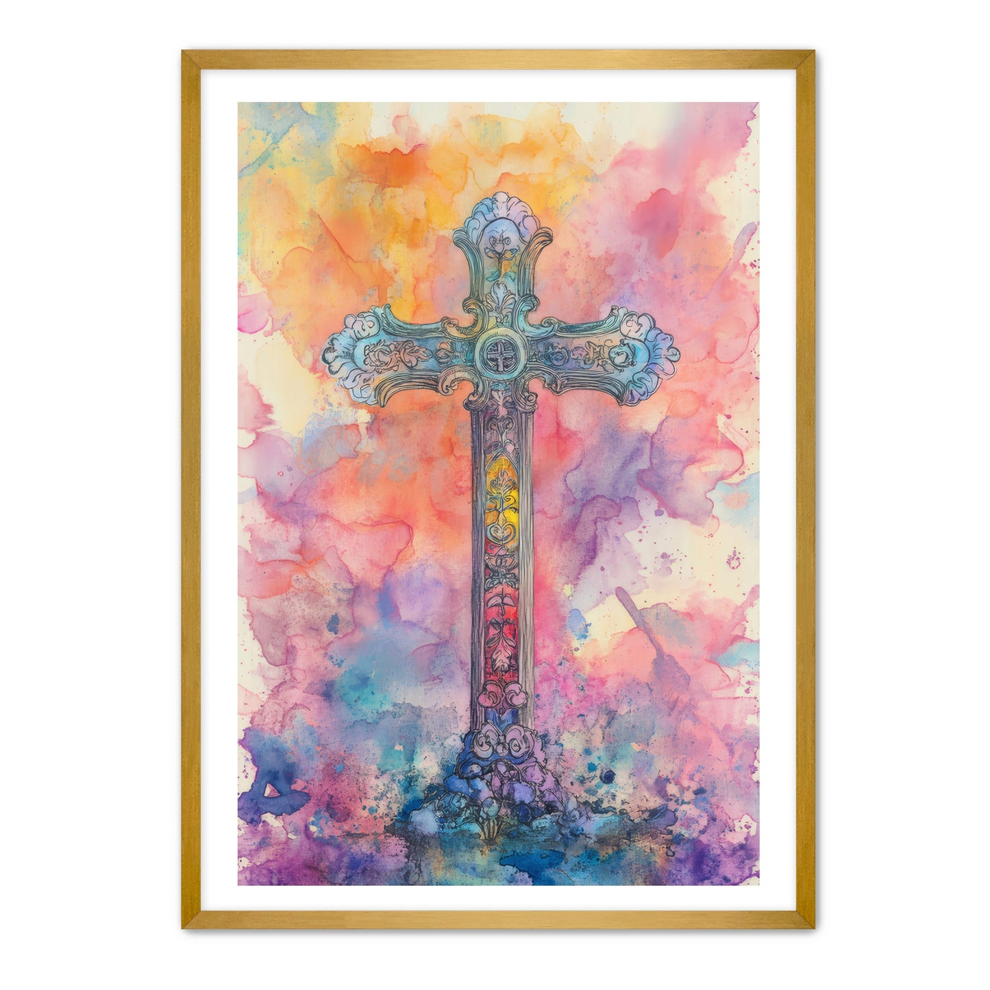 Watercolor Cross Painting