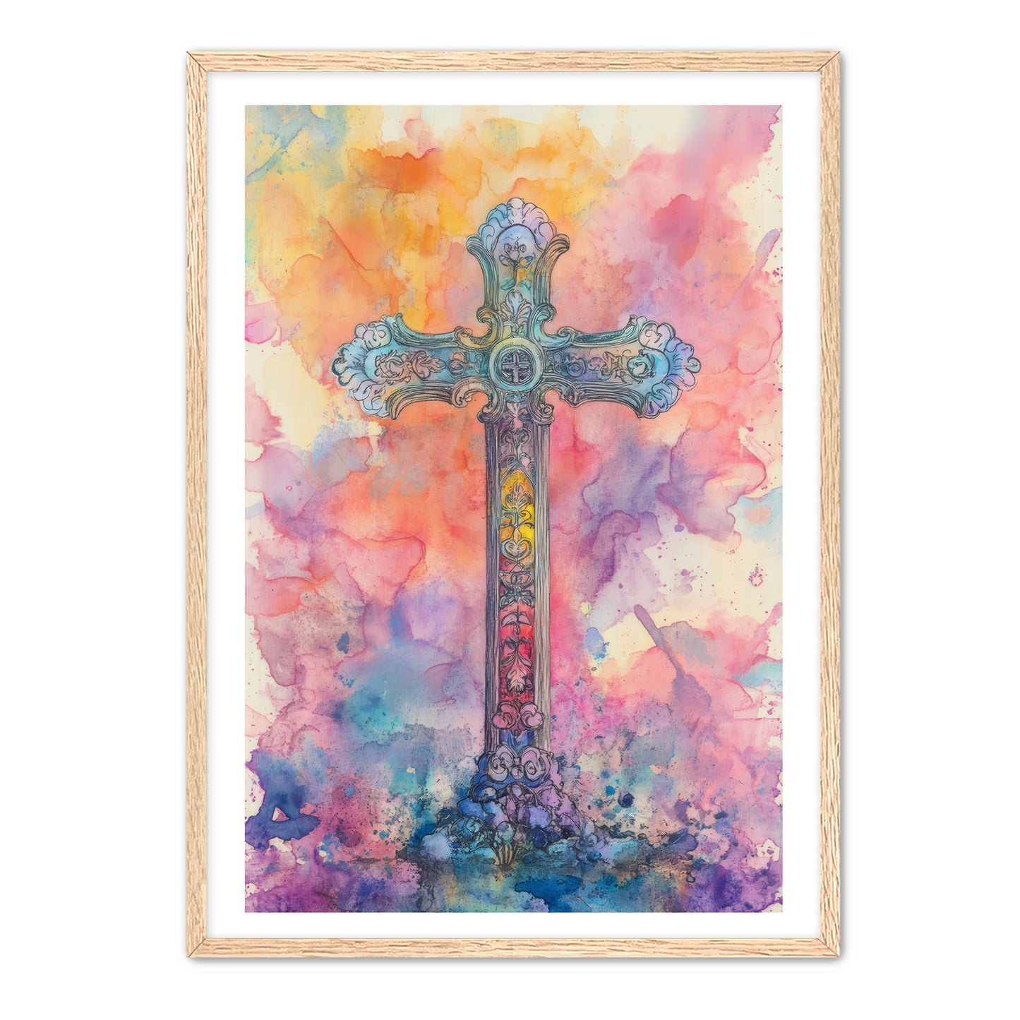 Watercolor Cross Painting