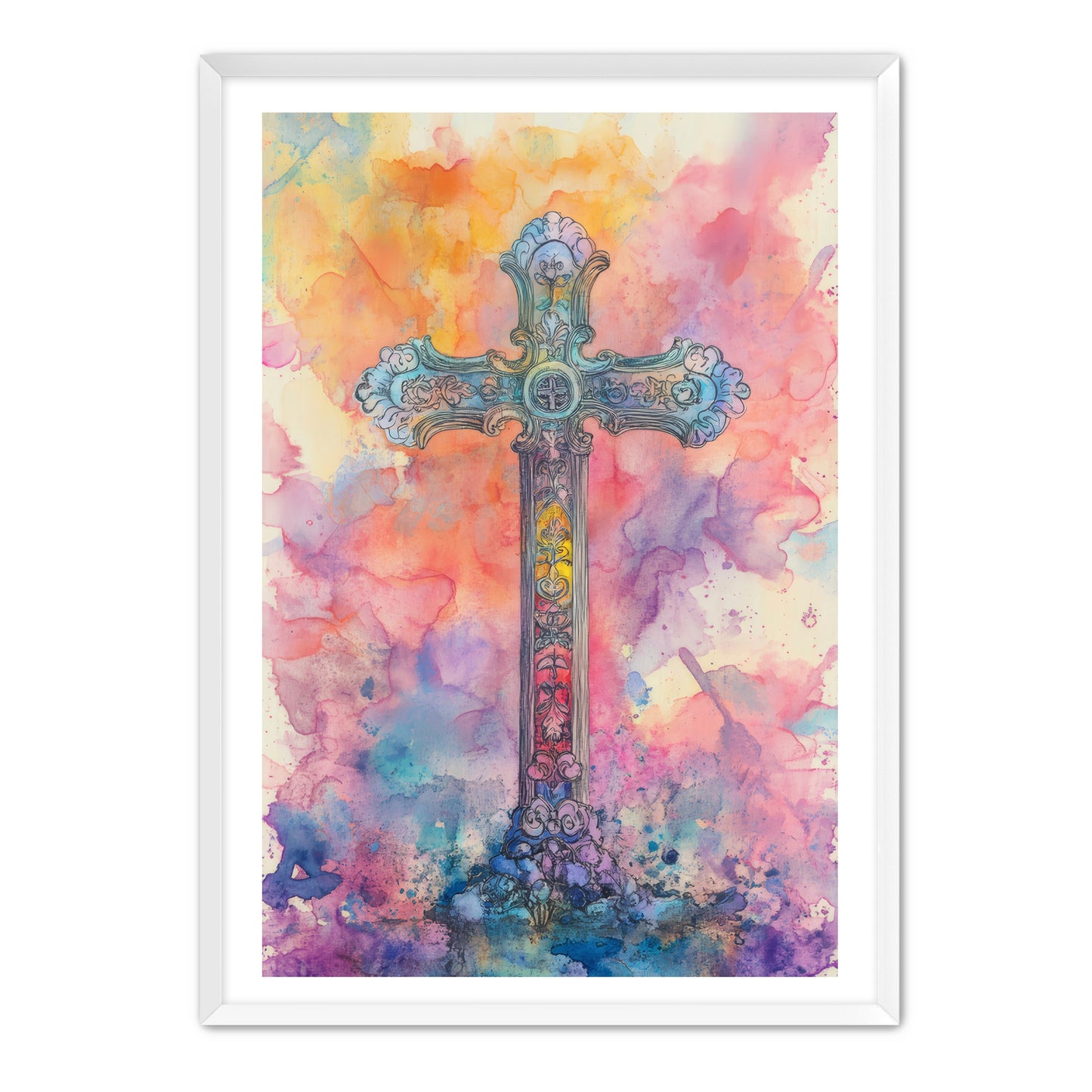 Watercolor Cross Painting