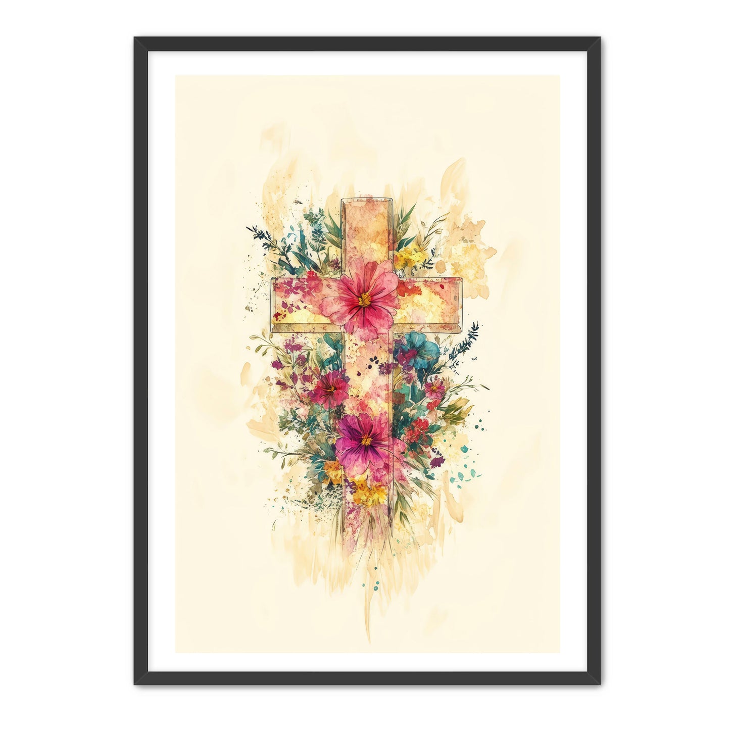 Watercolor Cross Print