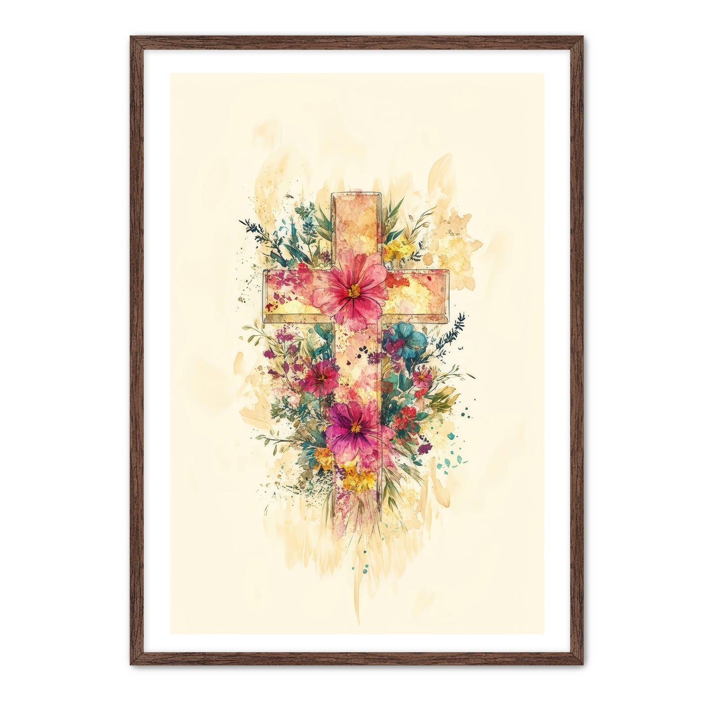 Watercolor Cross Print