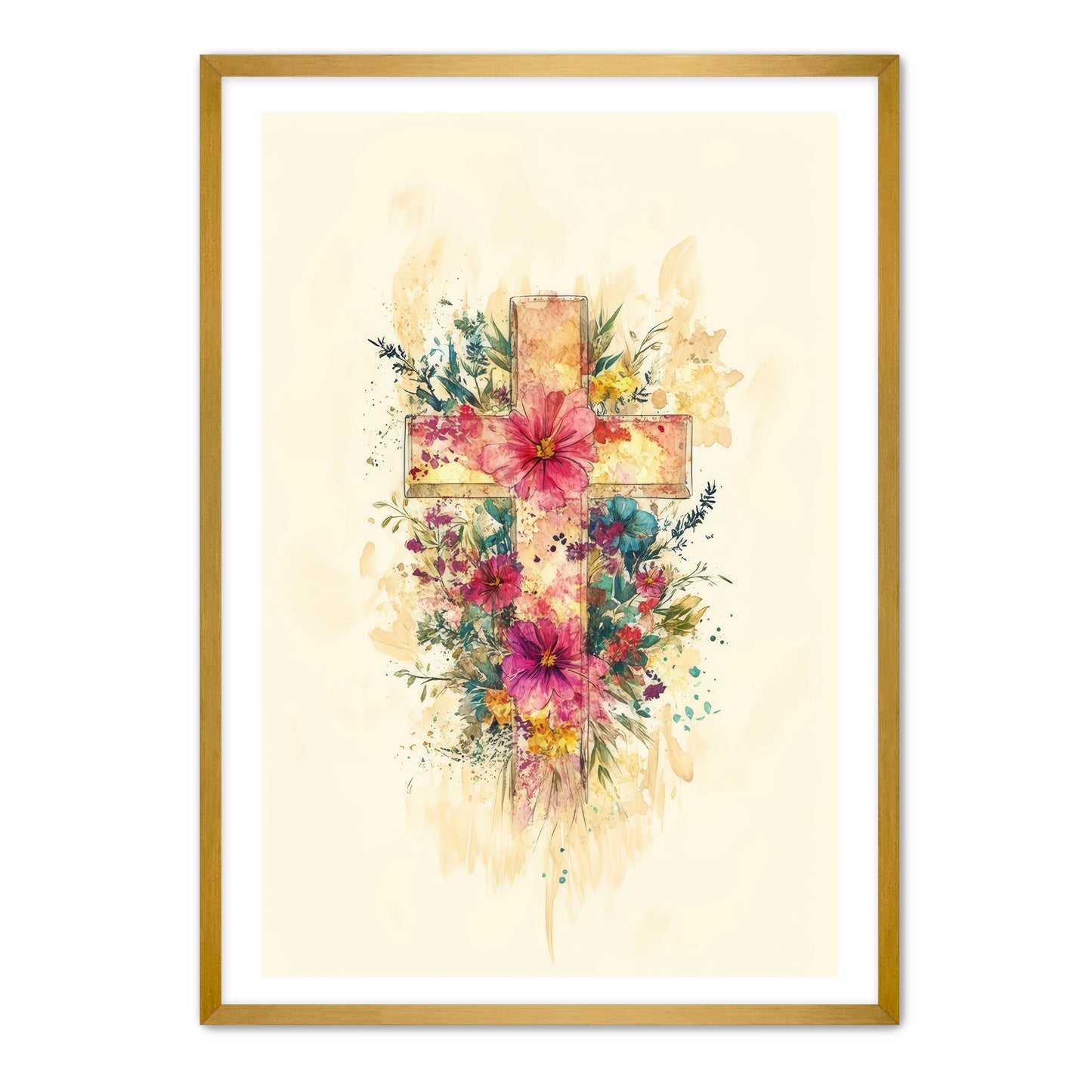 Watercolor Cross Print