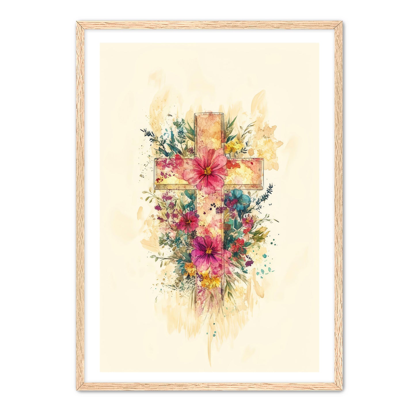 Watercolor Cross Print
